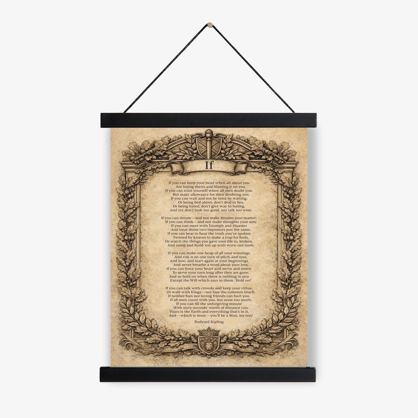 If Poem Quote Art Print | Rudyard Kipling | Poetry | Vintage Home Decor | Literary Poster