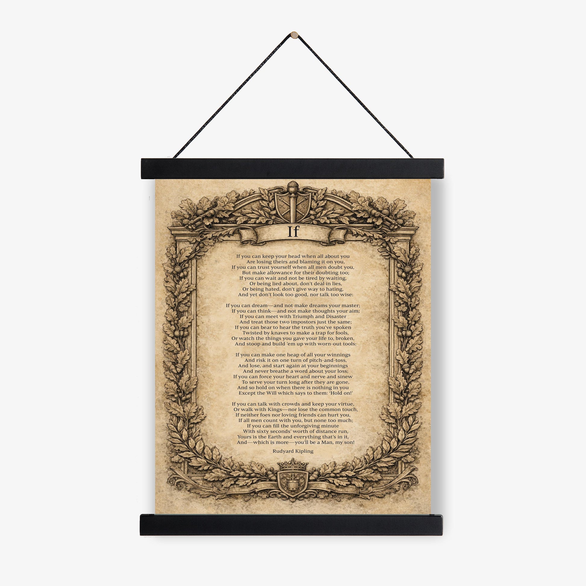 If Poem Quote Art Print | Rudyard Kipling | Poetry | Vintage Home Decor | Literary Poster