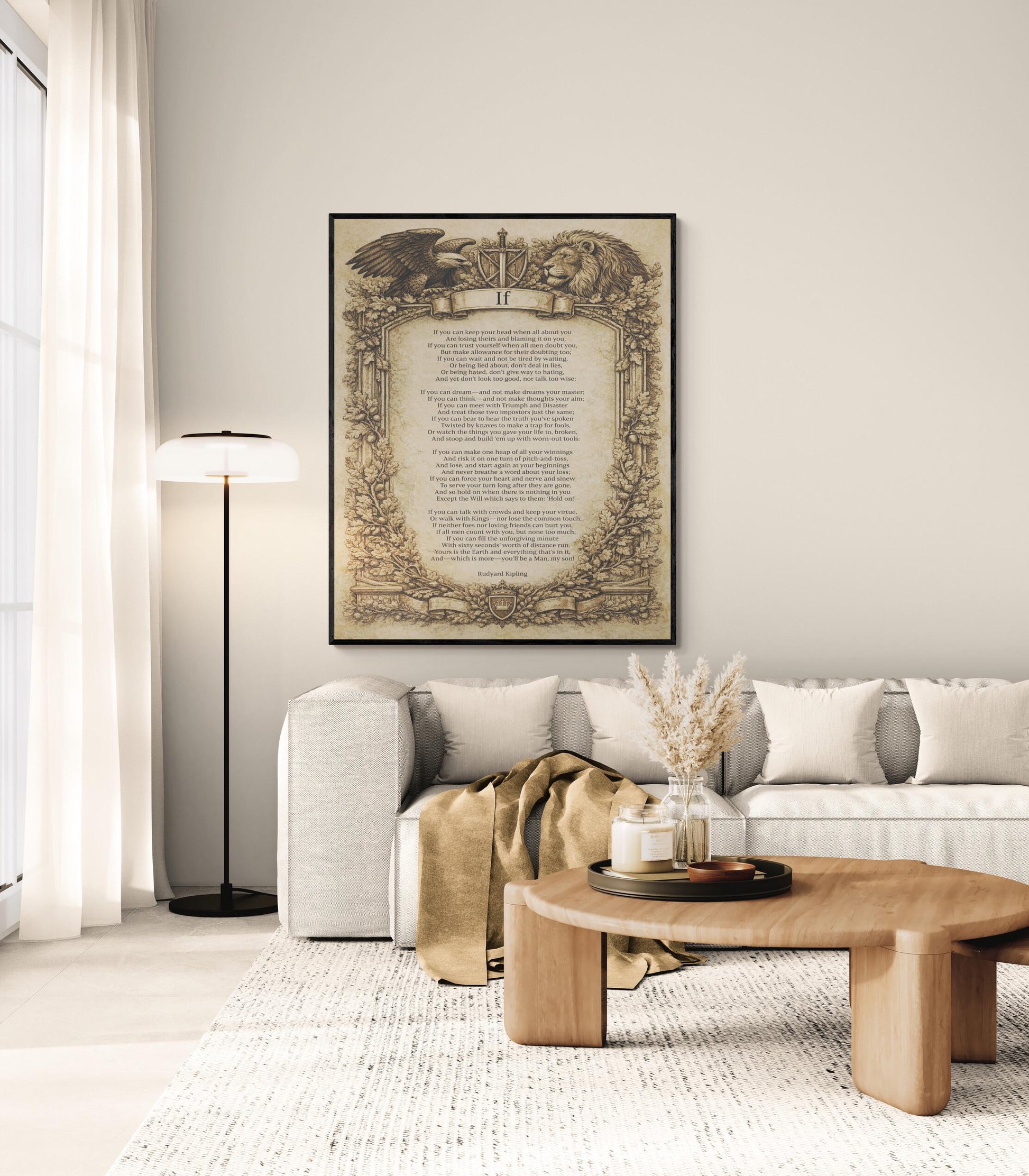 If Poem Quote Art Print | Rudyard Kipling | Poetry | Son | Vintage Home Decor | Literary Poster