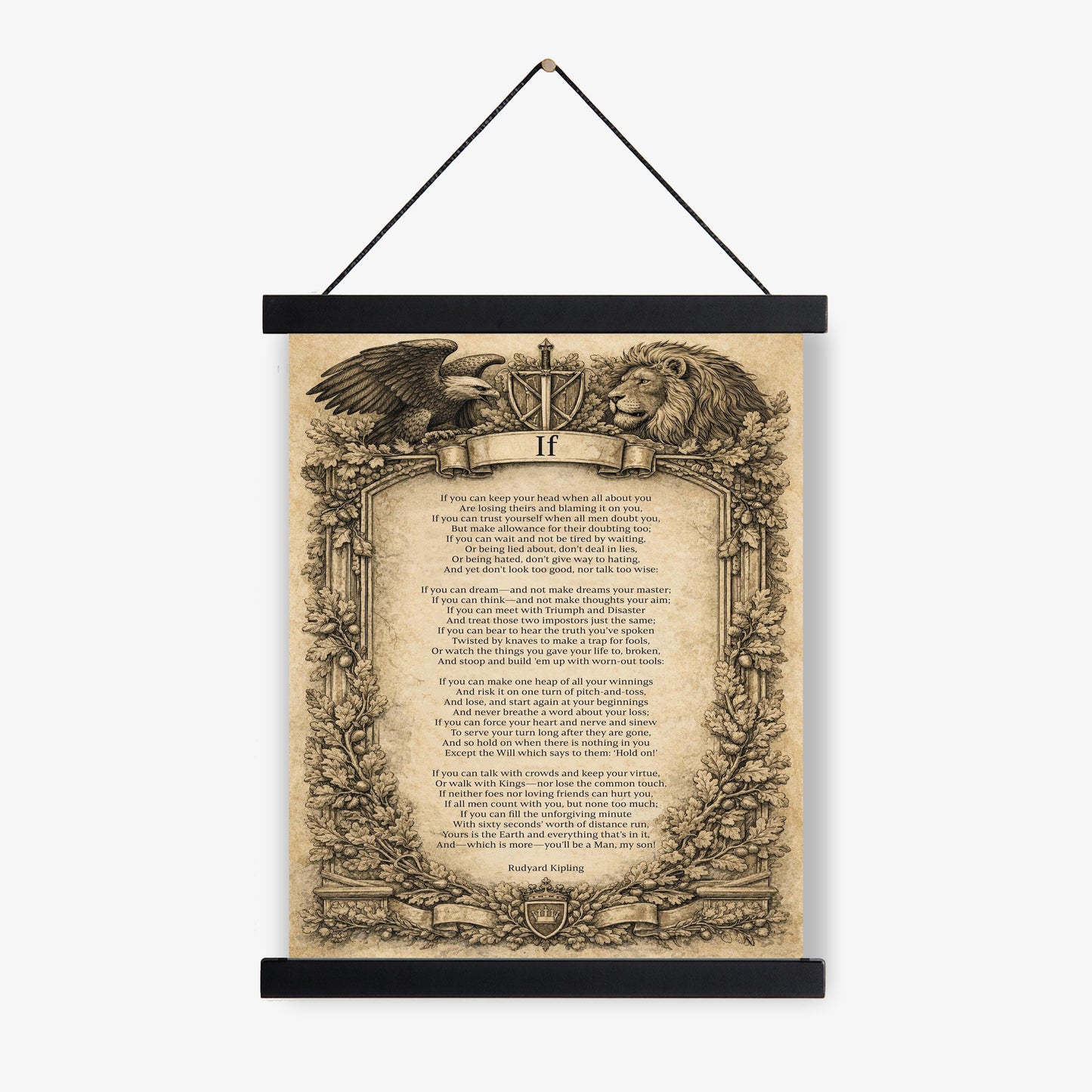 If Poem Quote Art Print | Rudyard Kipling | Poetry | Son | Vintage Home Decor | Literary Poster