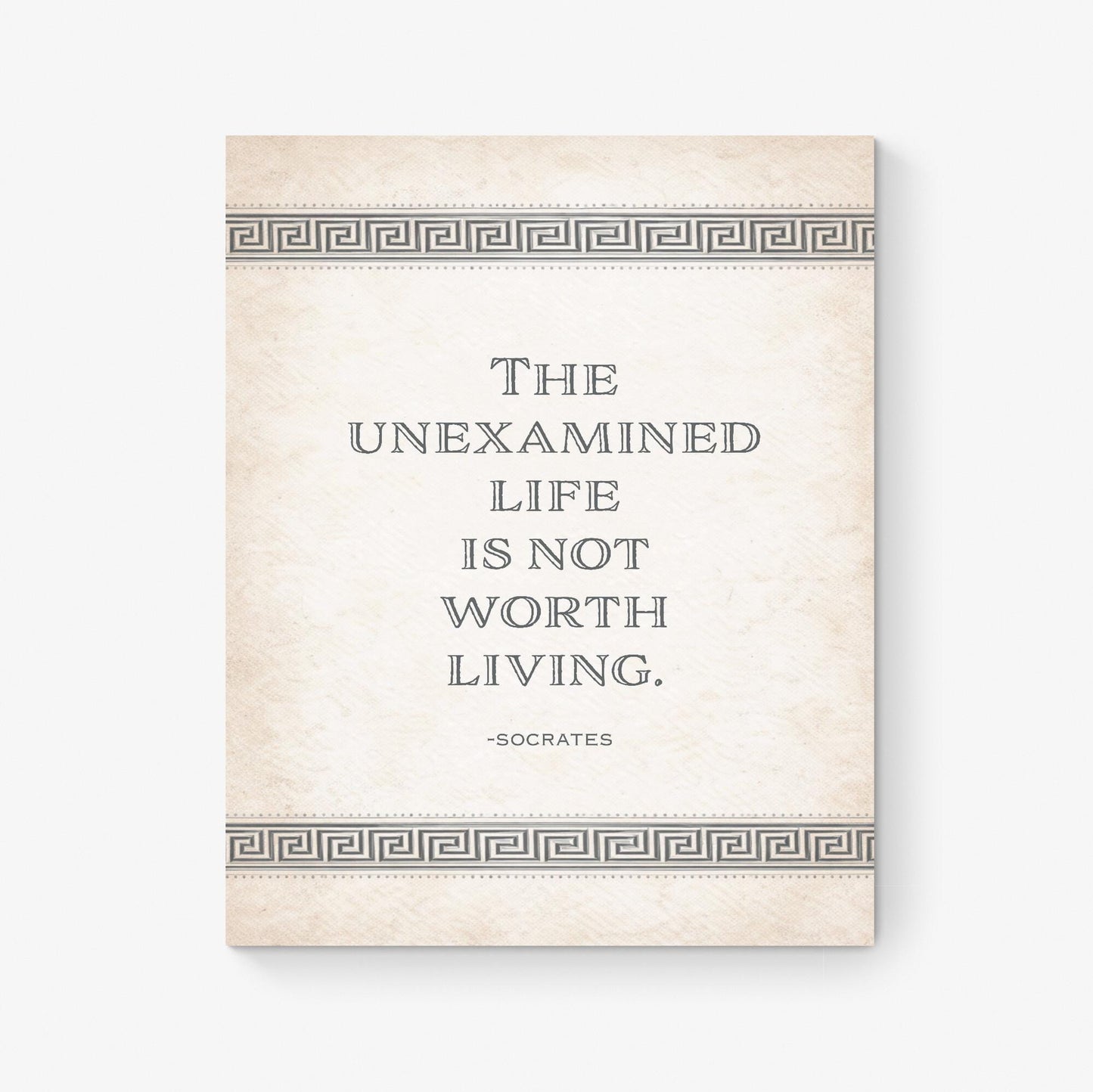 Unexamined Life Is Not Worth Living Art Print | Socrates Quote | Plato's Apology | Inspirational Philosophy | Home Decor | Literary Poster