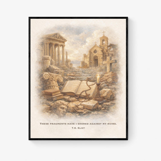TS Eliot Quote Poem Art Print | Wasteland Fragments | Living Room | Home Decor | Literary Poster
