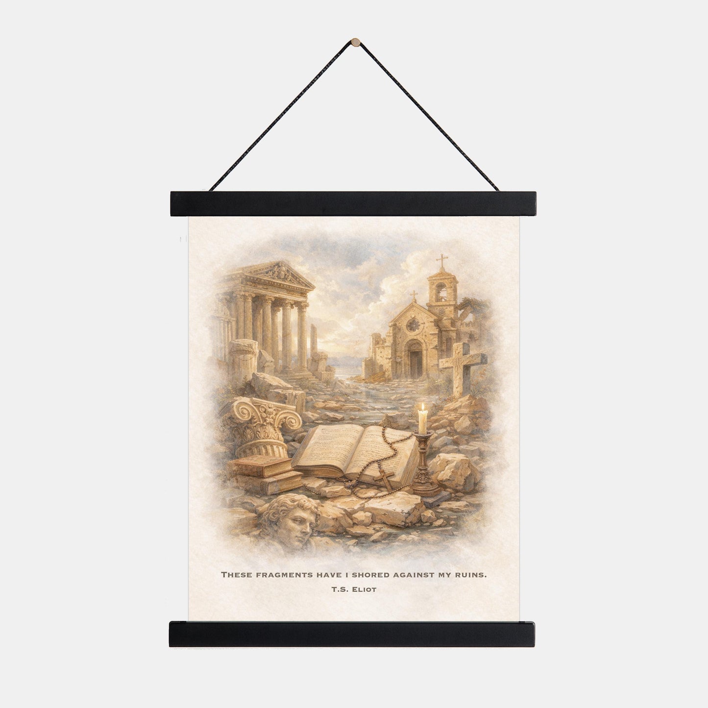 TS Eliot Quote Poem Art Print | Wasteland Fragments | Living Room | Home Decor | Literary Poster