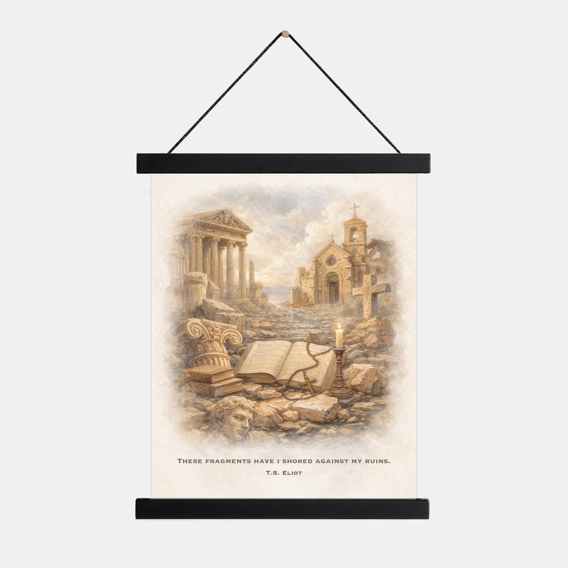 TS Eliot Quote Poem Art Print | Wasteland Fragments | Living Room | Home Decor | Literary Poster