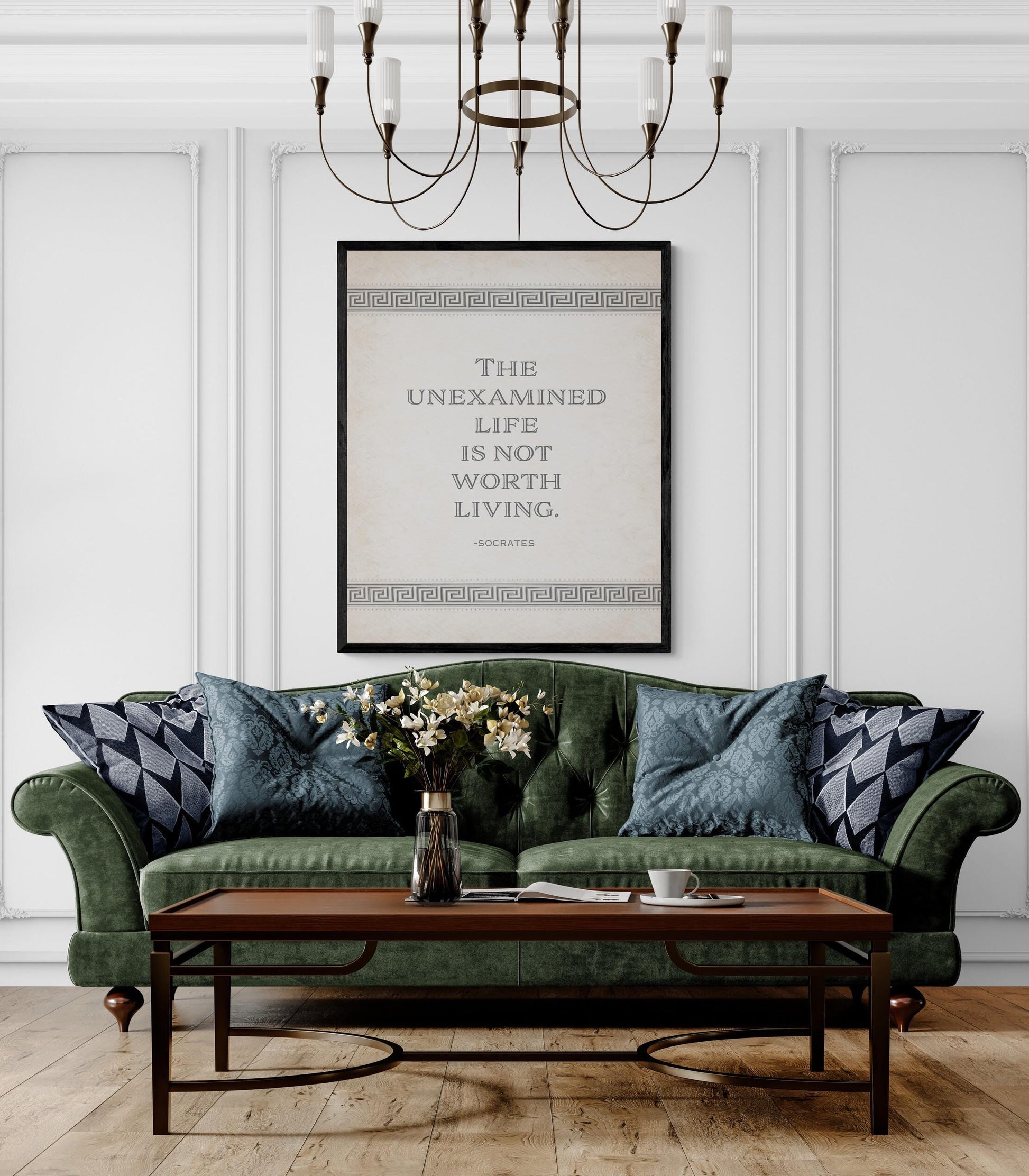 Unexamined Life Is Not Worth Living Art Print | Socrates Quote | Plato's Apology | Inspirational Philosophy | Home Decor | Literary Poster