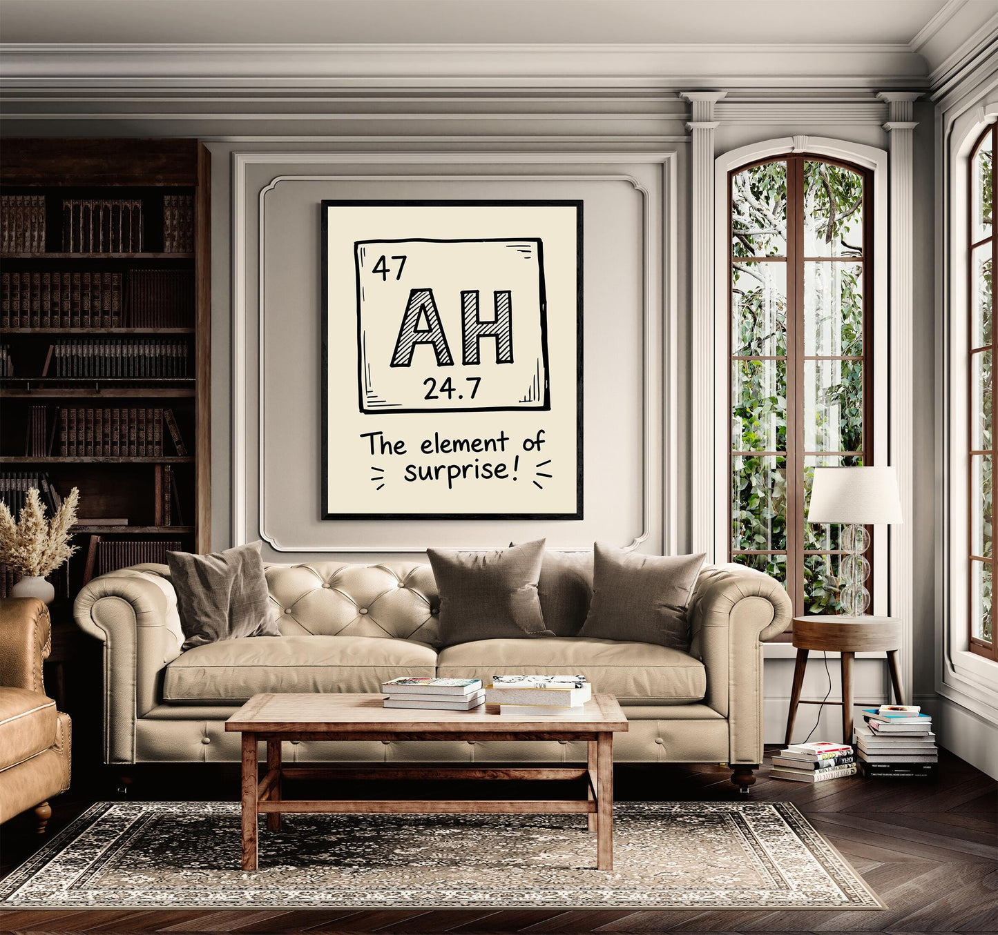 Element of Surprise Wall Art | Funny Periodic Table | Science Teacher Gift | Classroom | Nerd Humor | Geeky Home Decor