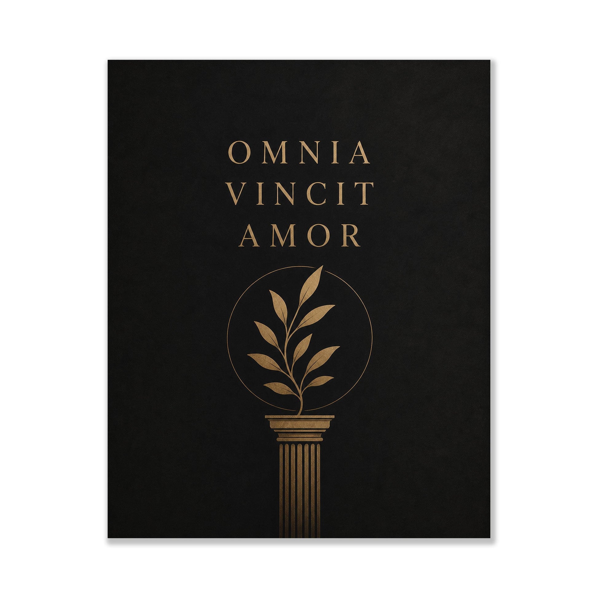 Omnia Vincit Amor Wall Art Print, Latin Quote Decor, Classical Typography, Love Conquers All, Minimalist Literary Home Decor