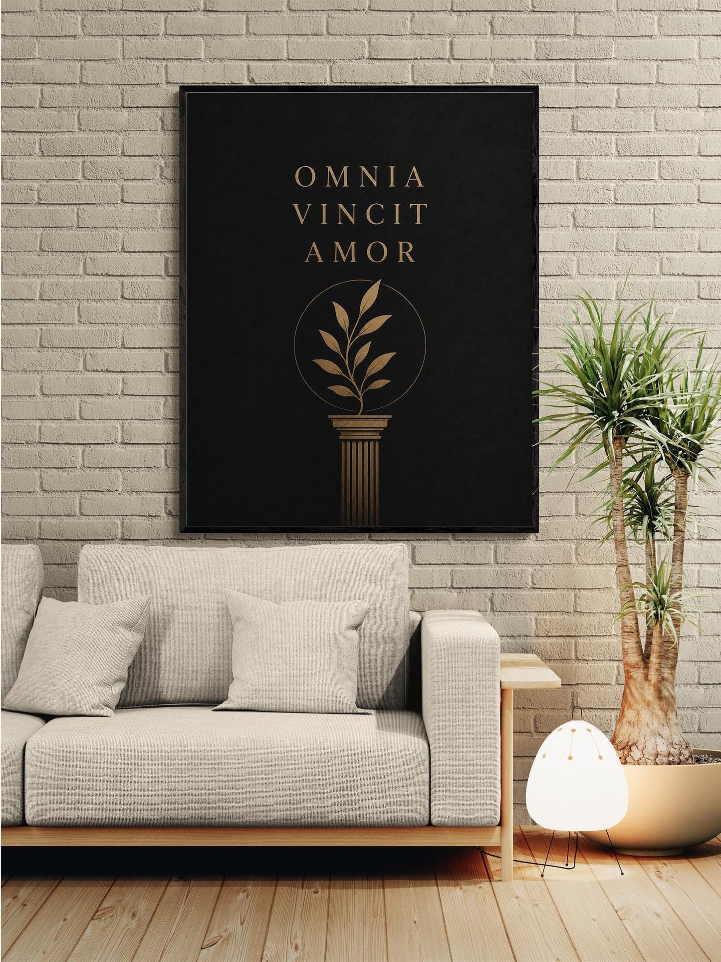 Omnia Vincit Amor Wall Art Print, Latin Quote Decor, Classical Typography, Love Conquers All, Minimalist Literary Home Decor