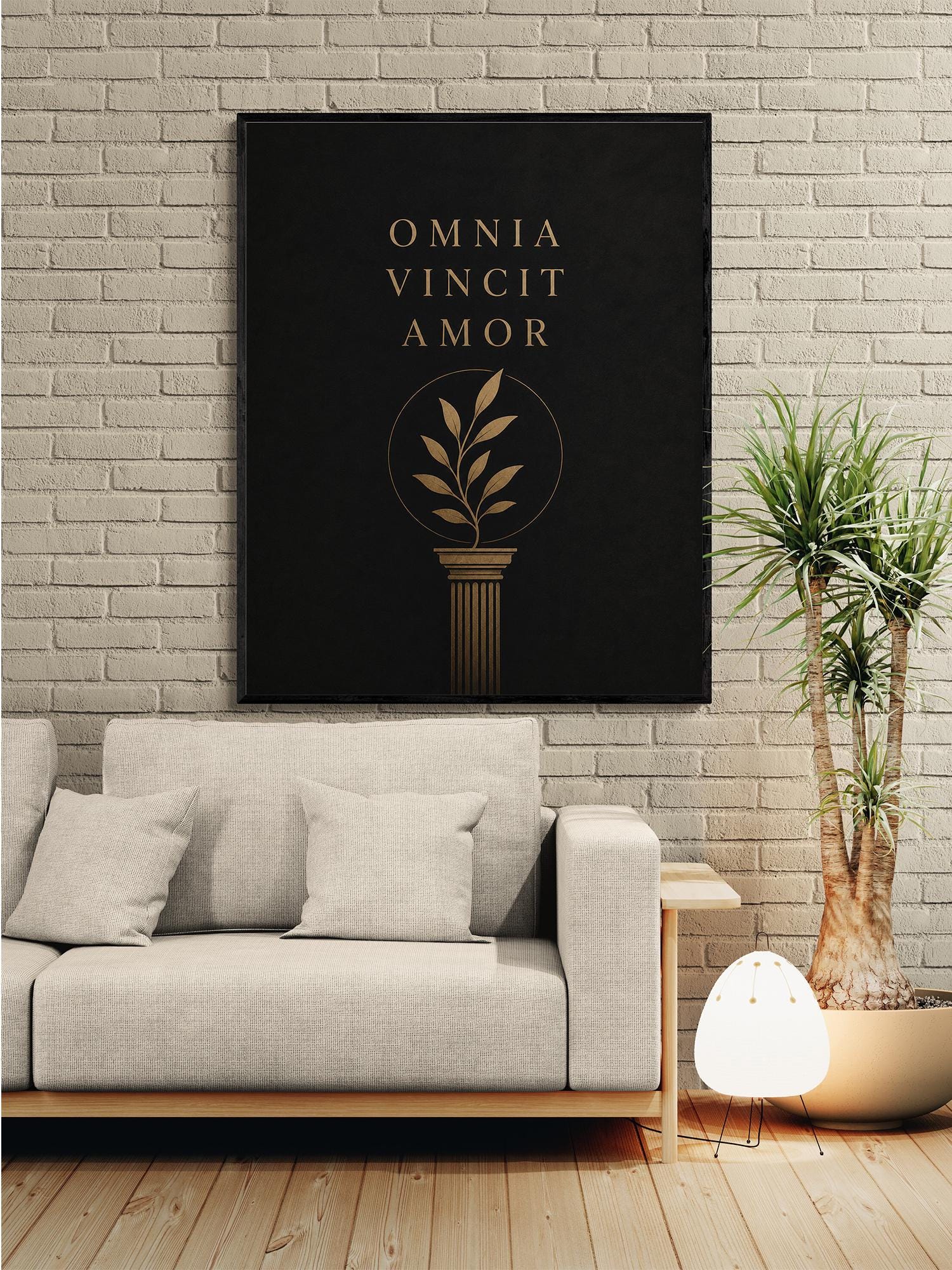 Omnia Vincit Amor Wall Art Print, Latin Quote Decor, Classical Typography, Love Conquers All, Minimalist Literary Home Decor