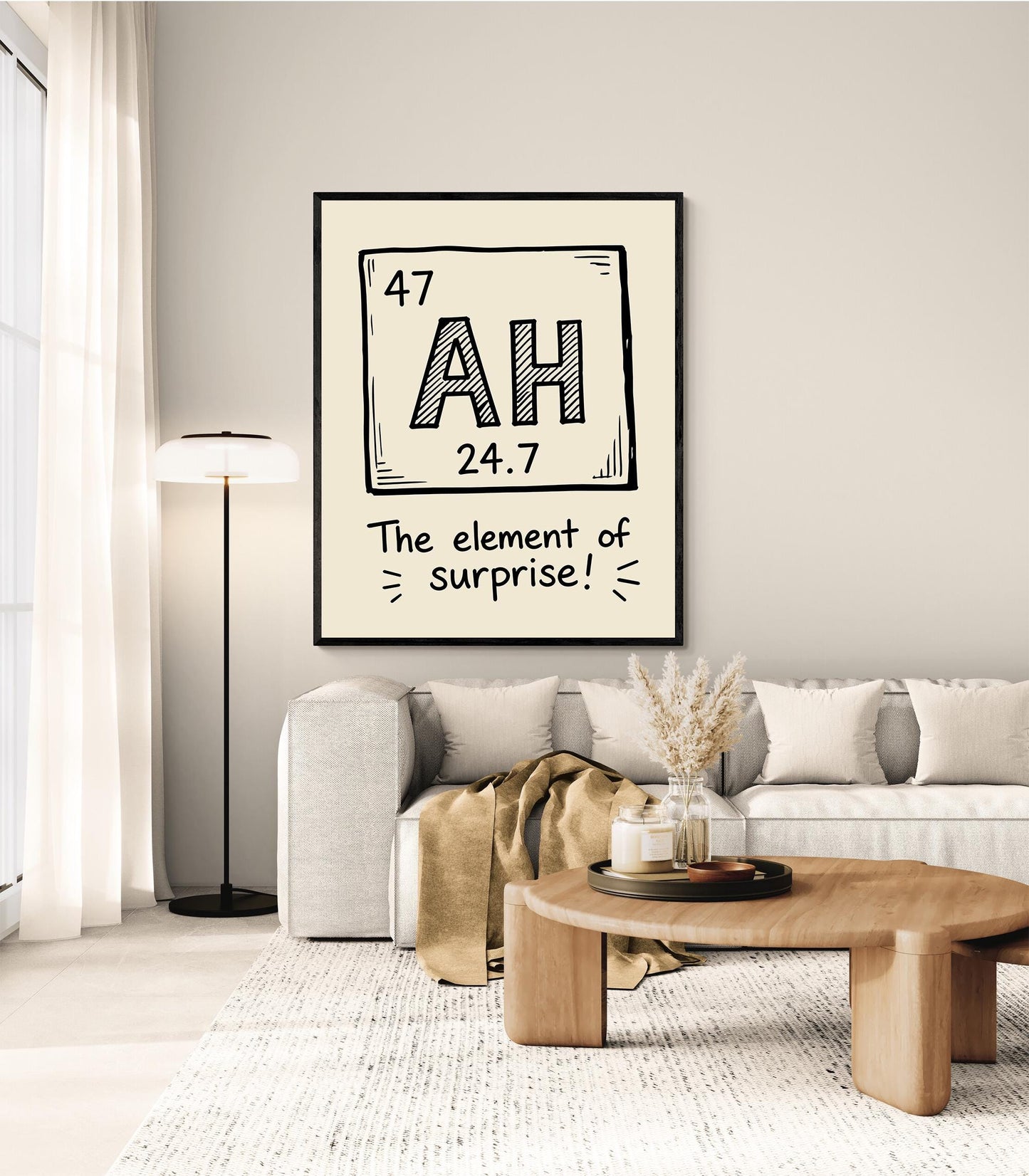 Element of Surprise Wall Art | Funny Periodic Table | Science Teacher Gift | Classroom | Nerd Humor | Geeky Home Decor