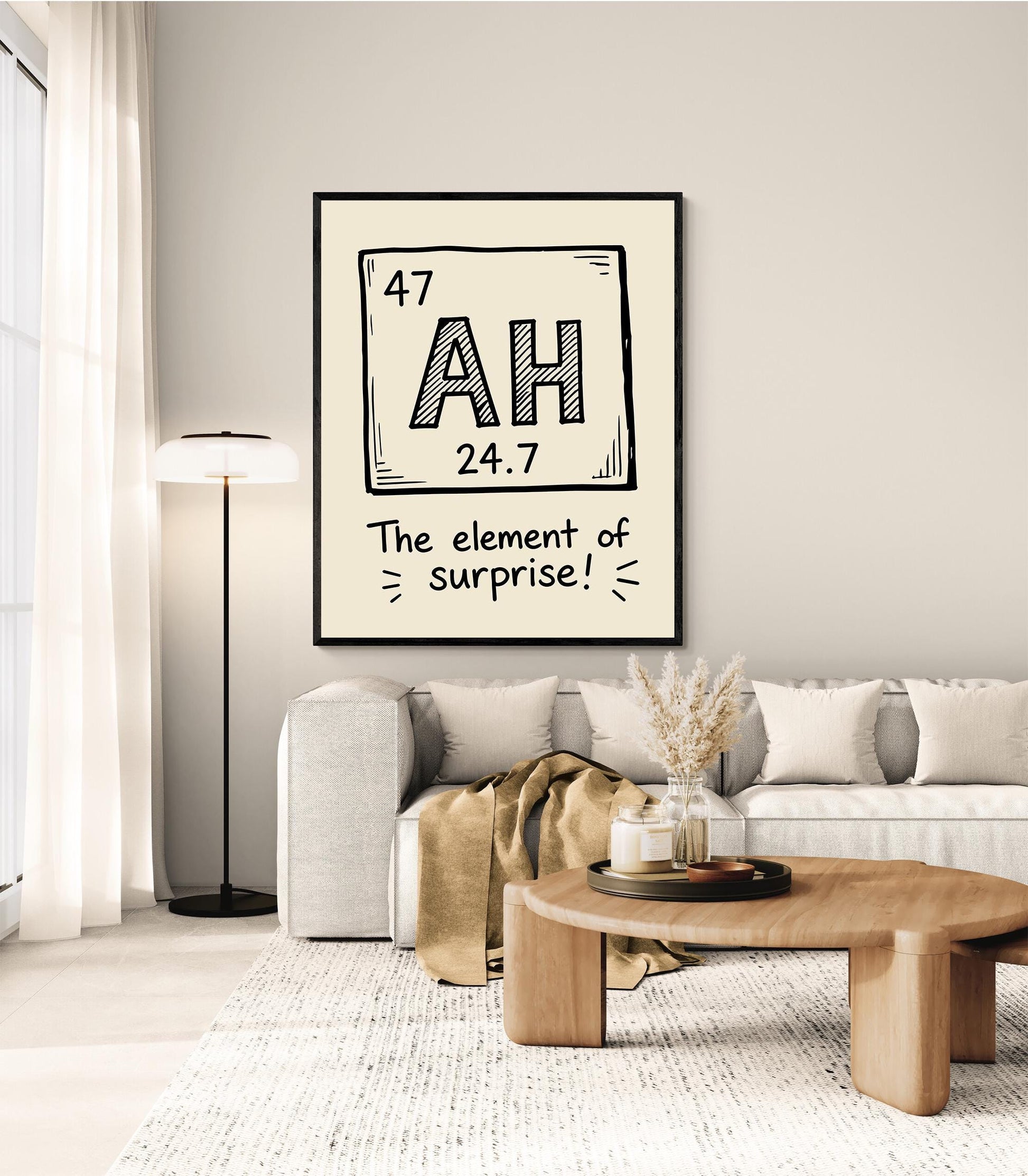 Element of Surprise Wall Art | Funny Periodic Table | Science Teacher Gift | Classroom | Nerd Humor | Geeky Home Decor