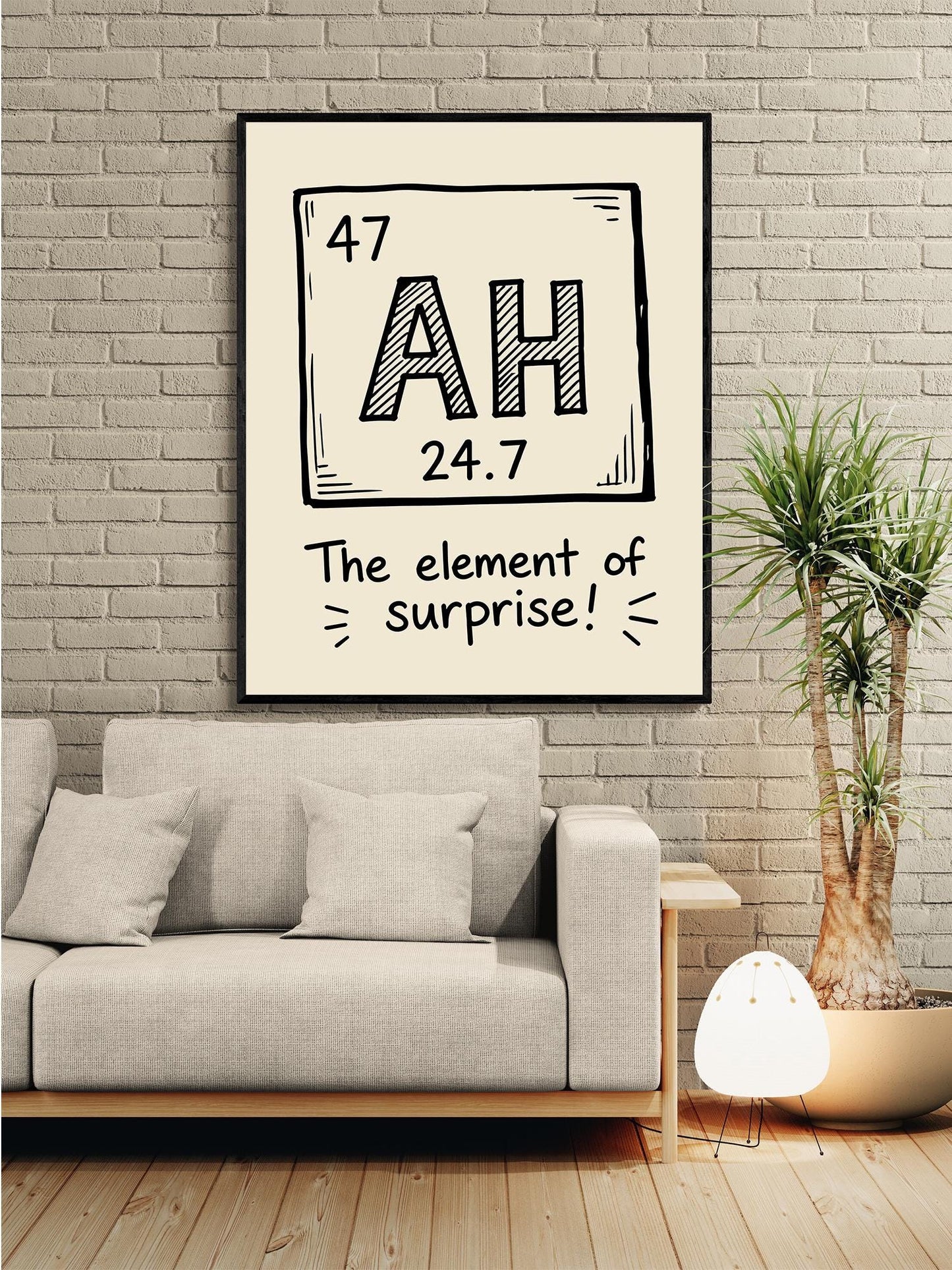 Element of Surprise Wall Art | Funny Periodic Table | Science Teacher Gift | Classroom | Nerd Humor | Geeky Home Decor