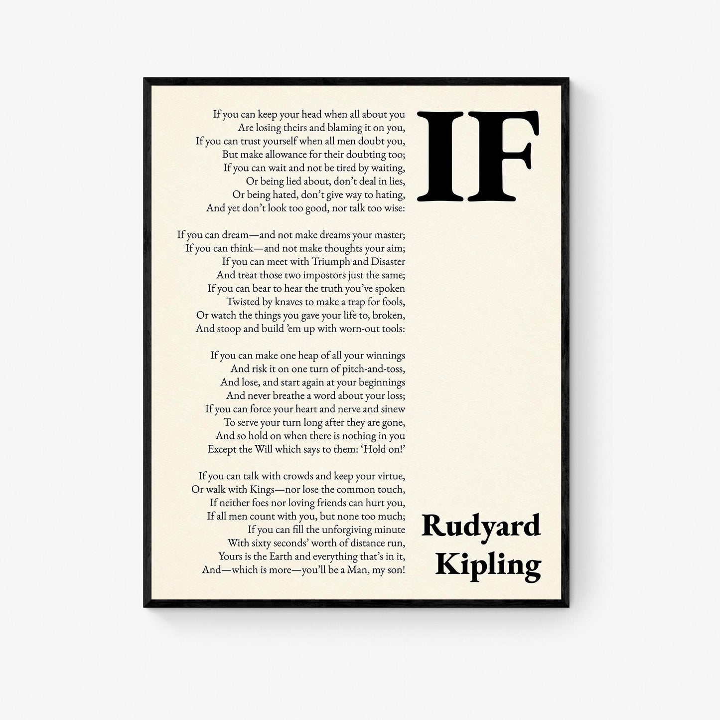 If by Rudyard Kipling Poem Quote Wall Art Print | Poetry | Landscape | Children's Room | Nursery | Vintage Home Decor | Literary Gift