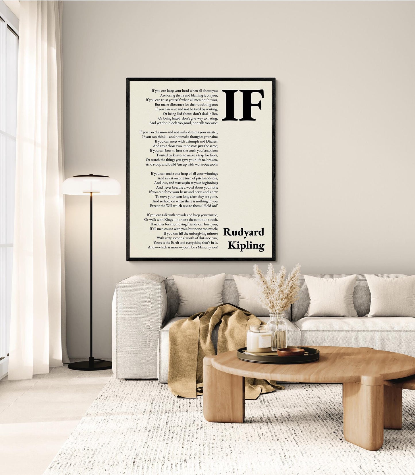 If by Rudyard Kipling Poem Quote Wall Art Print | Poetry | Landscape | Children's Room | Nursery | Vintage Home Decor | Literary Gift