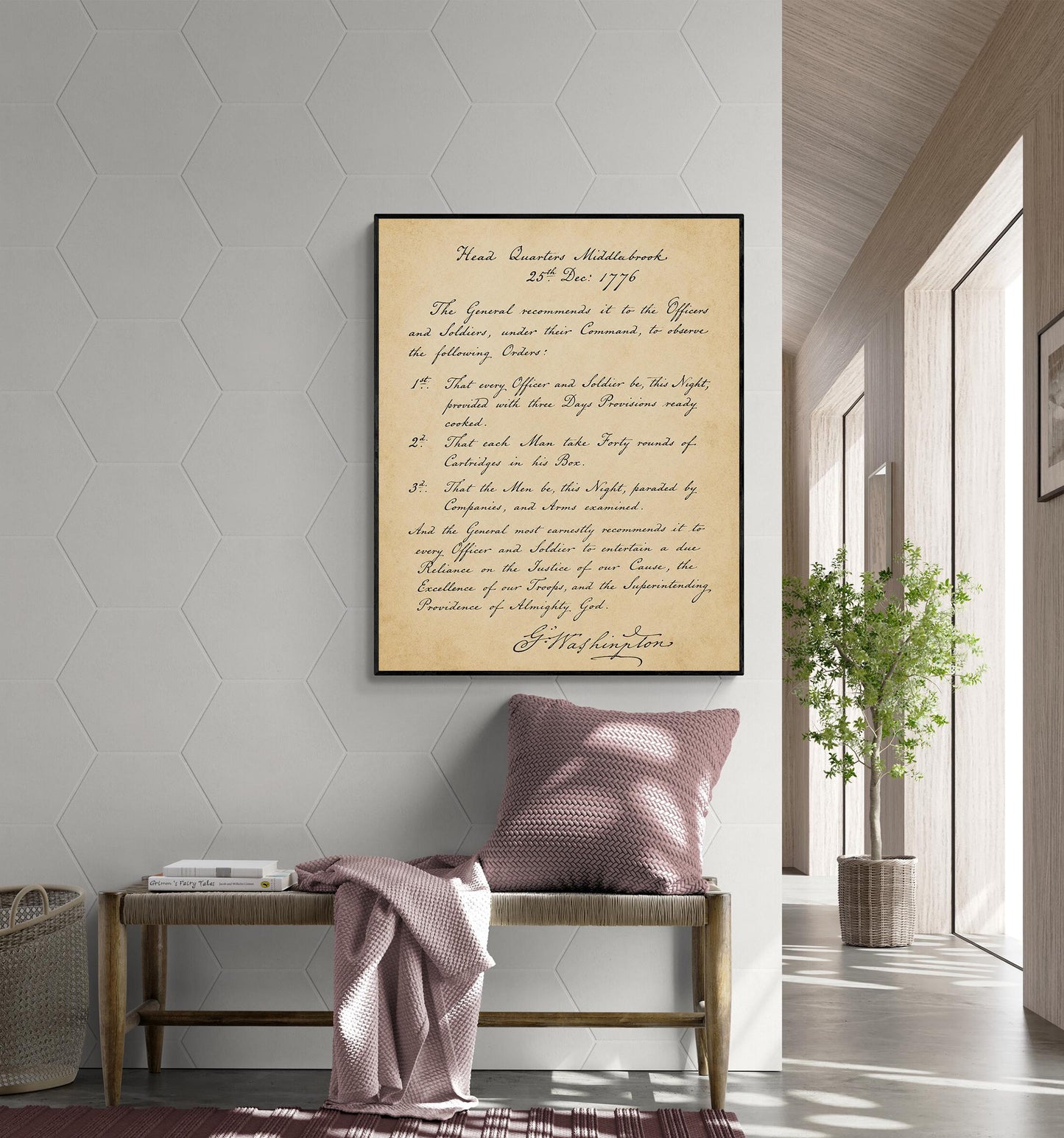George Washington's Crossing Orders Wall Art Print | Delaware River | American Revolution | Manuscript | Historical Patriotic Home Decor