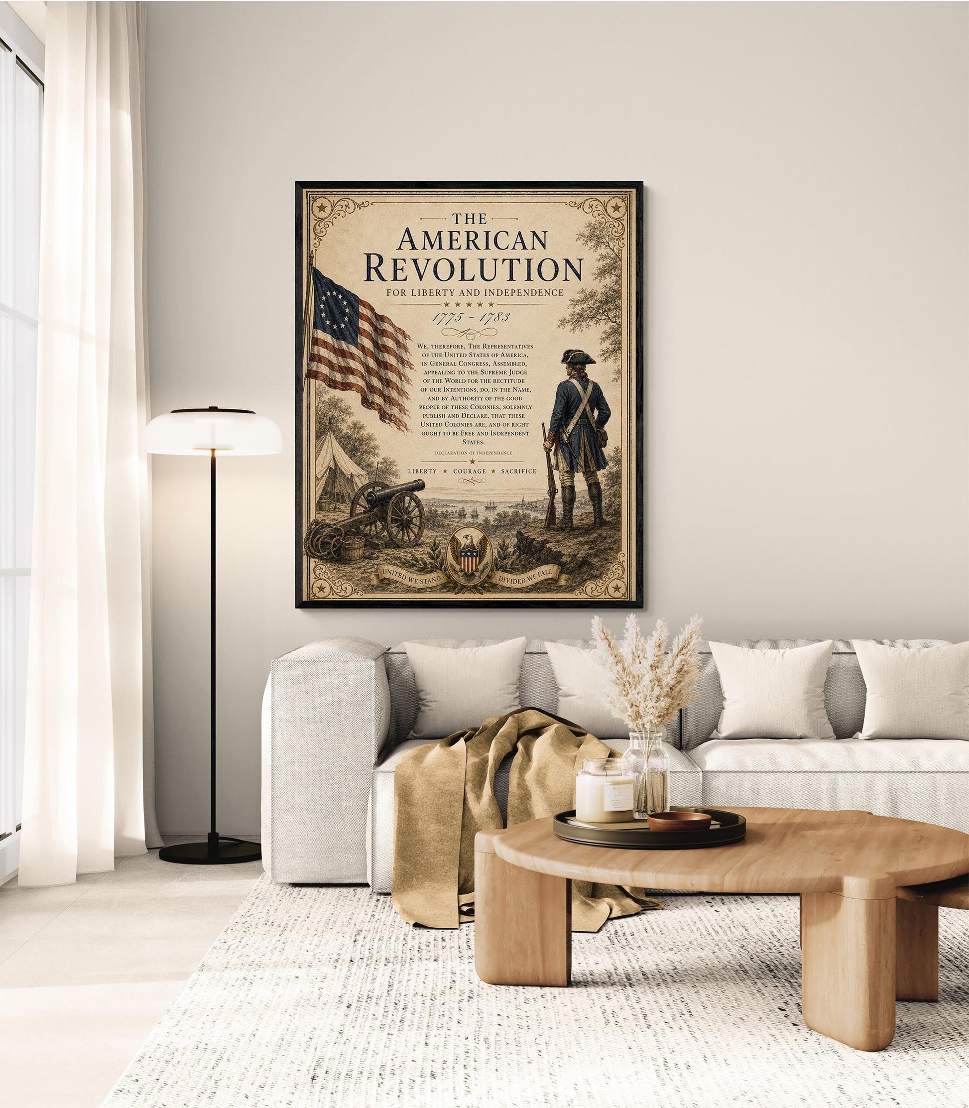 American Revolution Wall Art Print | Declaration of Independence | Historical Americana | Patriotic Home Decor