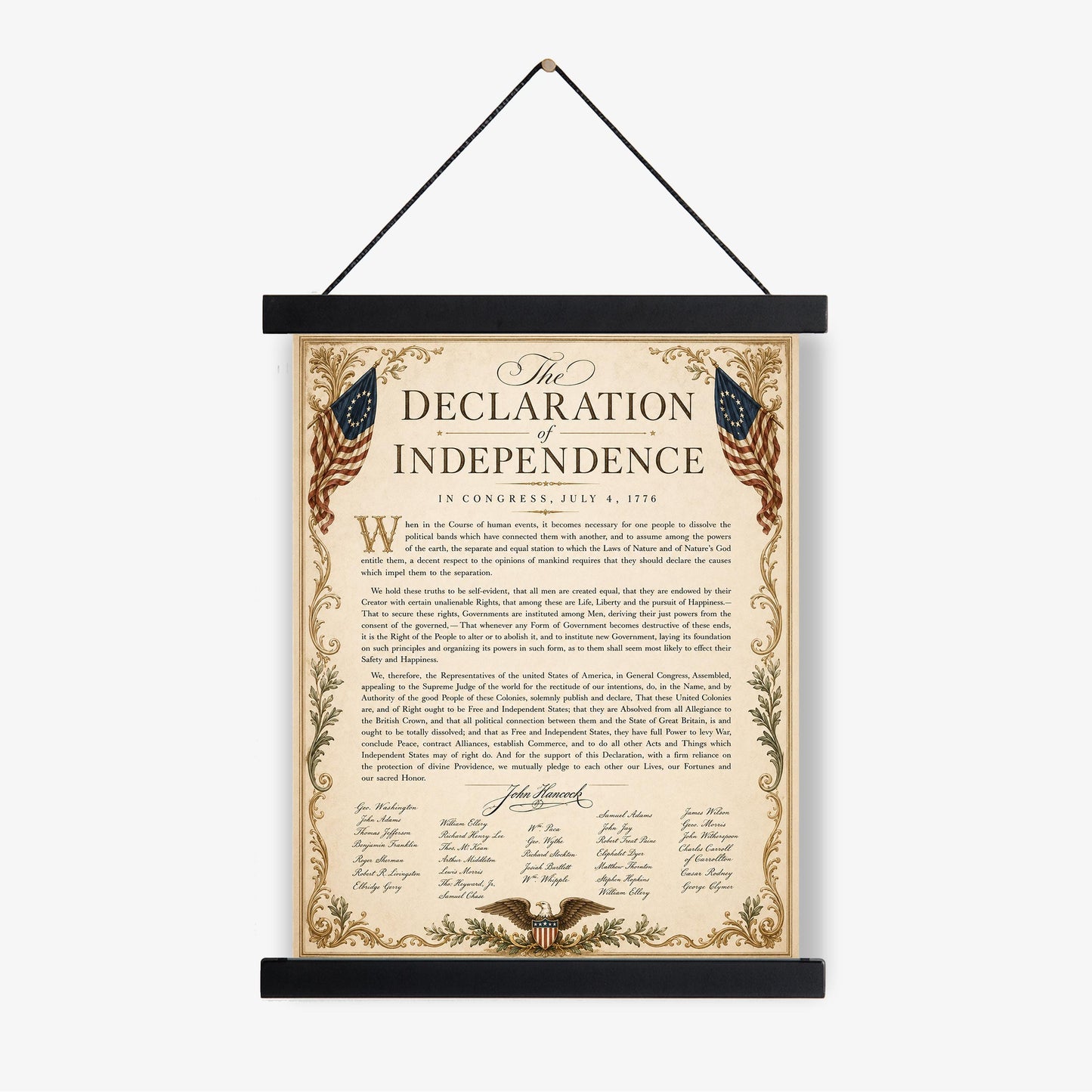 Declaration of Independence Wall Art Print | American Revolution | Historical Americana | Vintage Patriotic Home Decor