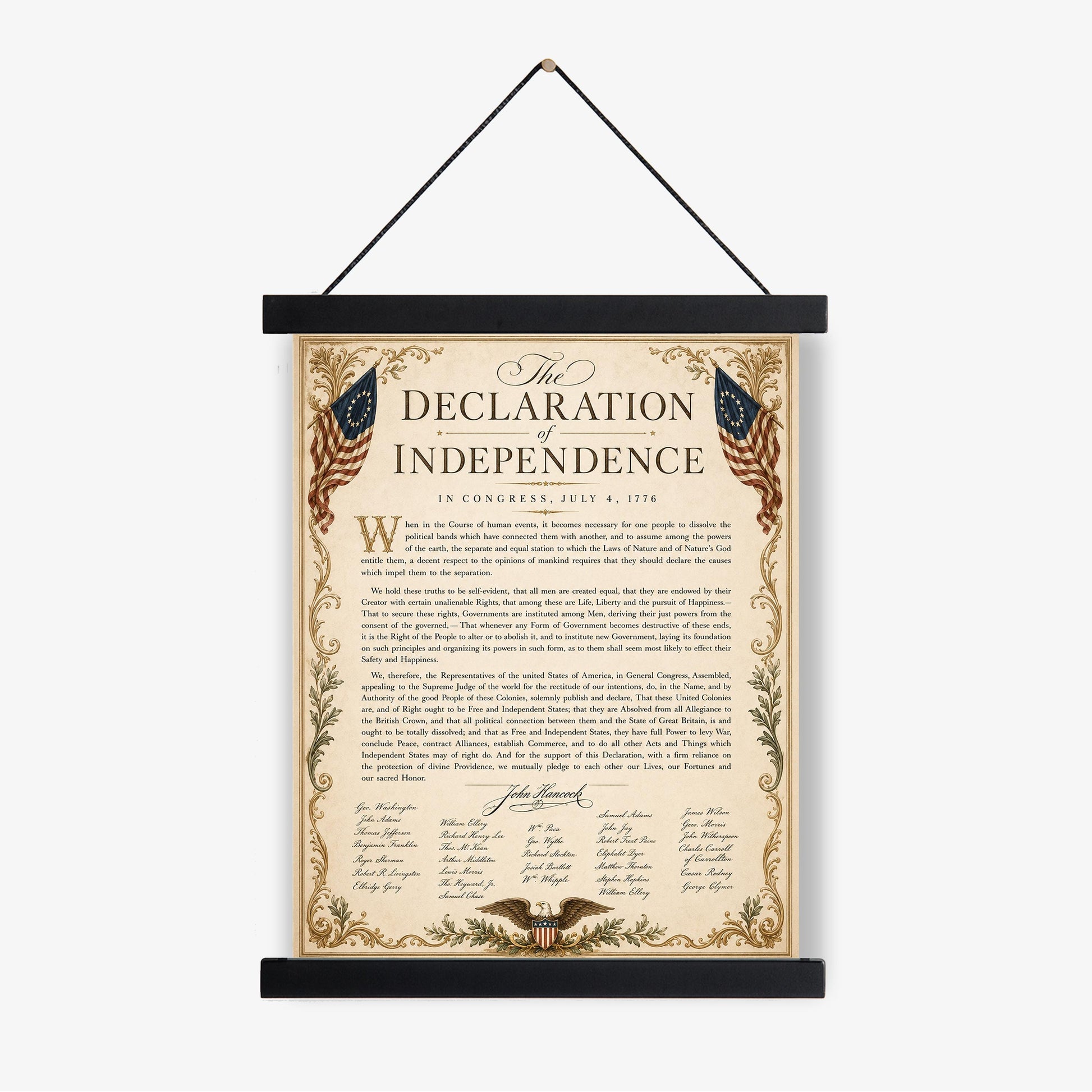 Declaration of Independence Wall Art Print | American Revolution | Historical Americana | Vintage Patriotic Home Decor
