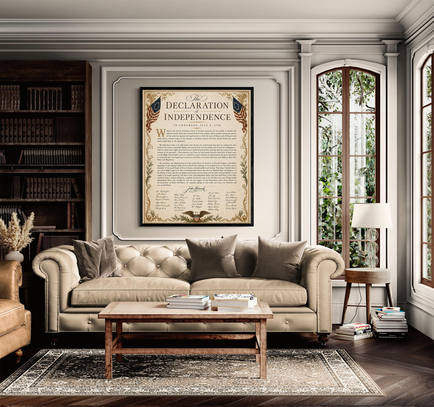 Declaration of Independence Wall Art Print | American Revolution | Historical Americana | Vintage Patriotic Home Decor