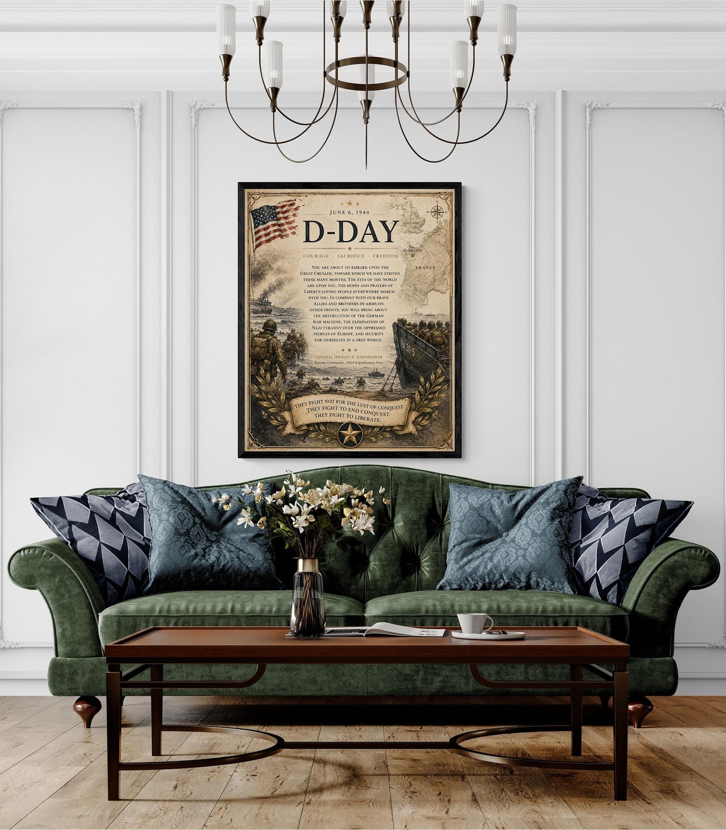 D-Day Order Of The Day Wall Art Print | Operation Overlord | Military History | Dwight Eisenhower | World War 2 | Vintage Soldier Poster