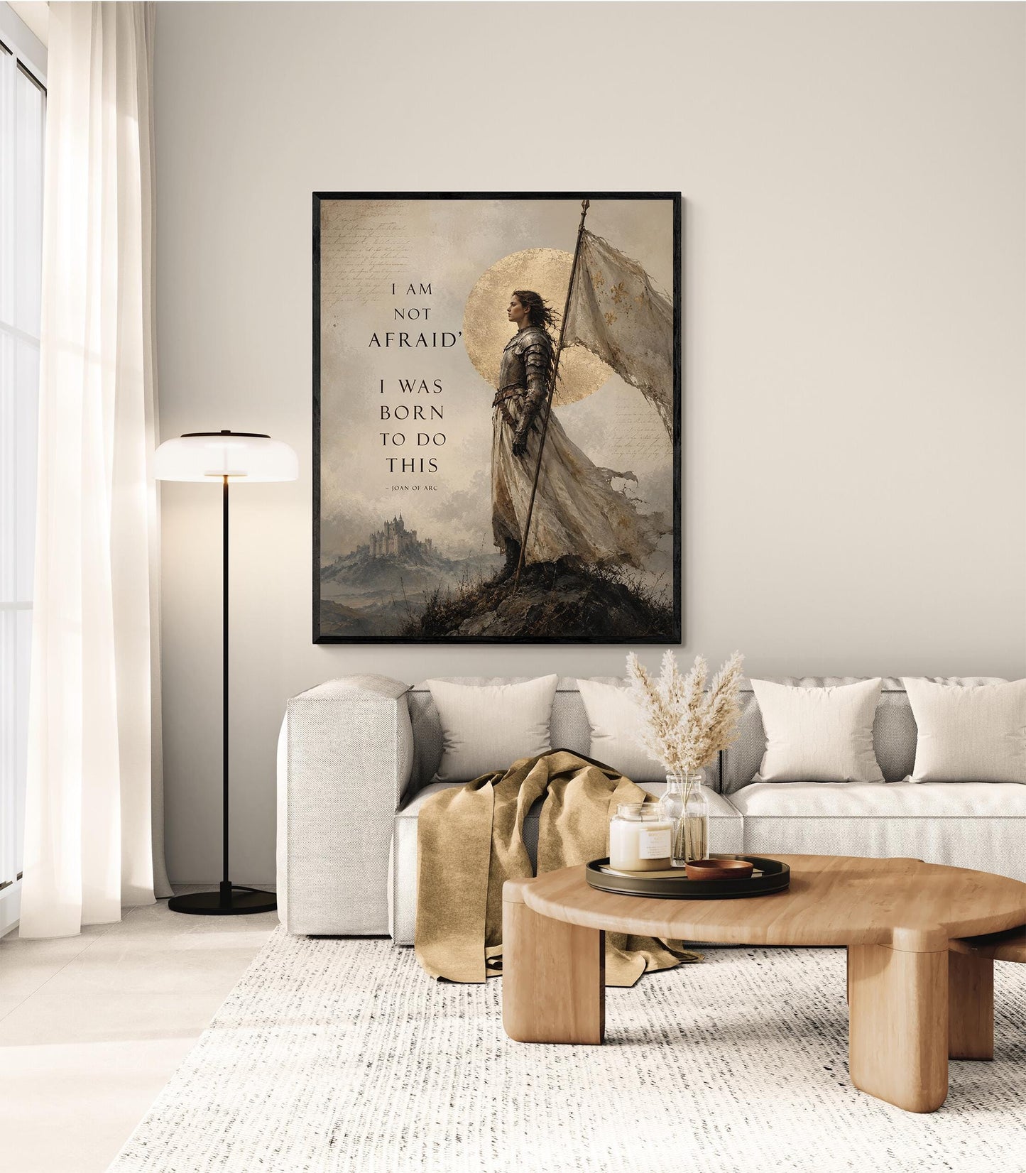 Joan Of Arc Quote Wall Art Print | I Am Not Afraid | I Was Born To Do This | Home Decor | Inspirational | Medieval Warrior Poster