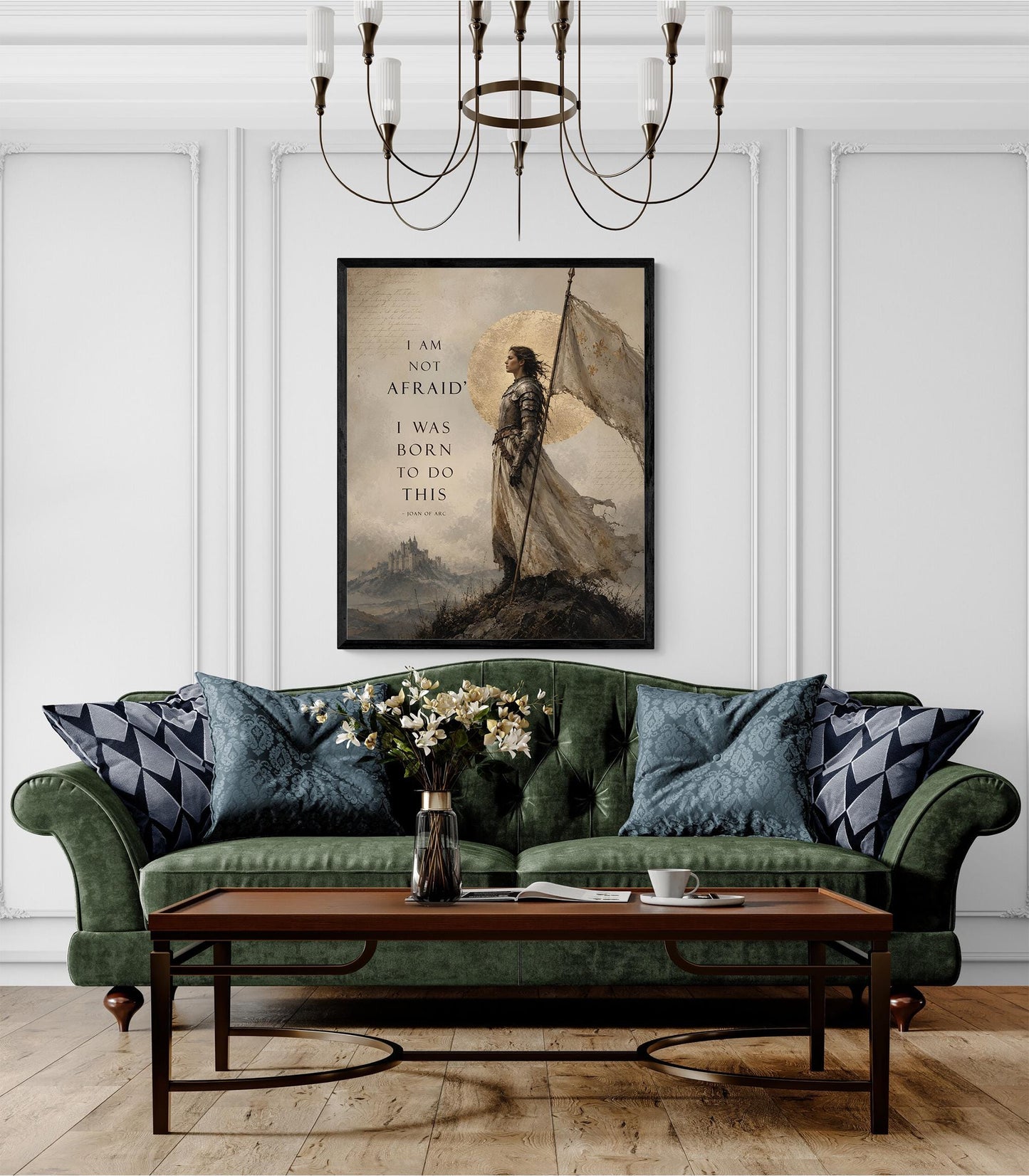 Joan Of Arc Quote Wall Art Print | I Am Not Afraid | I Was Born To Do This | Home Decor | Inspirational | Medieval Warrior Poster