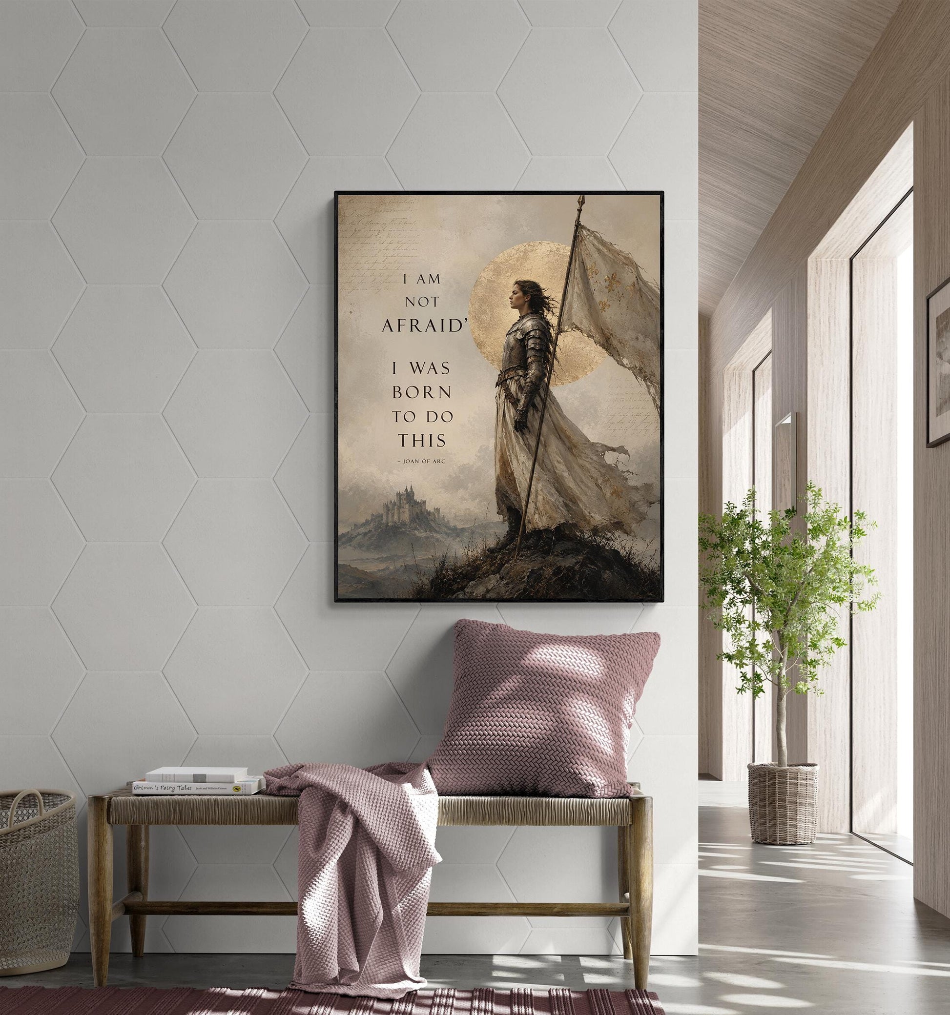 Joan Of Arc Quote Wall Art Print | I Am Not Afraid | I Was Born To Do This | Home Decor | Inspirational | Medieval Warrior Poster