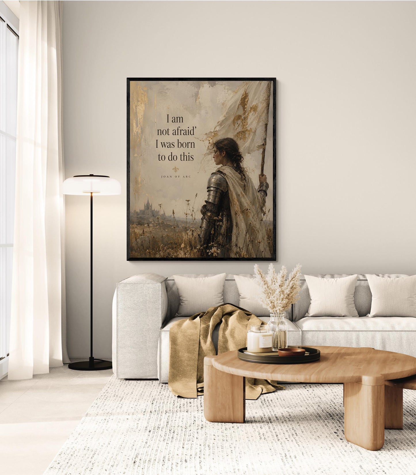 Joan Of Arc Quote Wall Art Print | I Am Not Afraid | I Was Born To Do This | Home Decor | Inspirational | Medieval Warrior Strength Gift