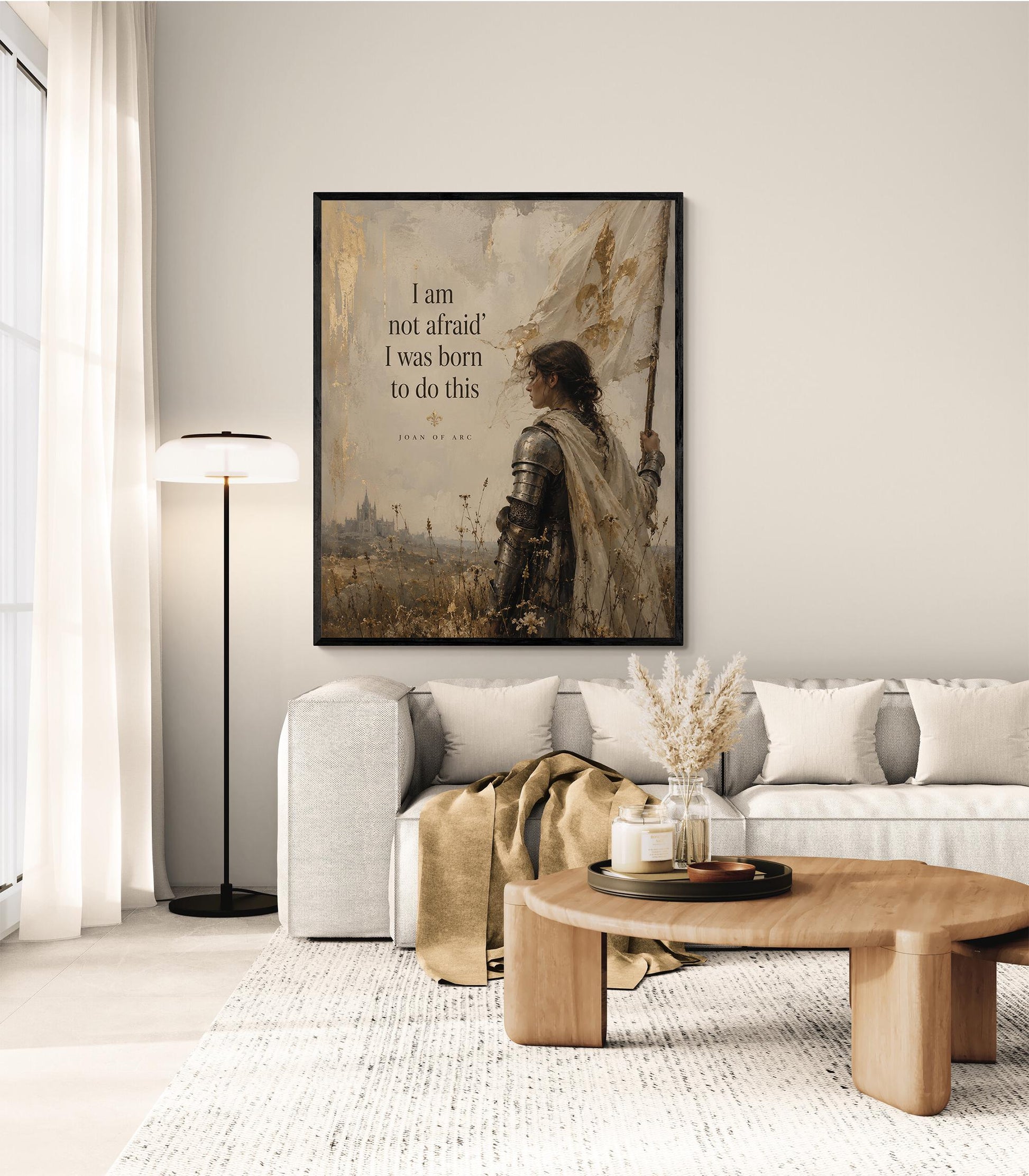 Joan Of Arc Quote Wall Art Print | I Am Not Afraid | I Was Born To Do This | Home Decor | Inspirational | Medieval Warrior Strength Gift