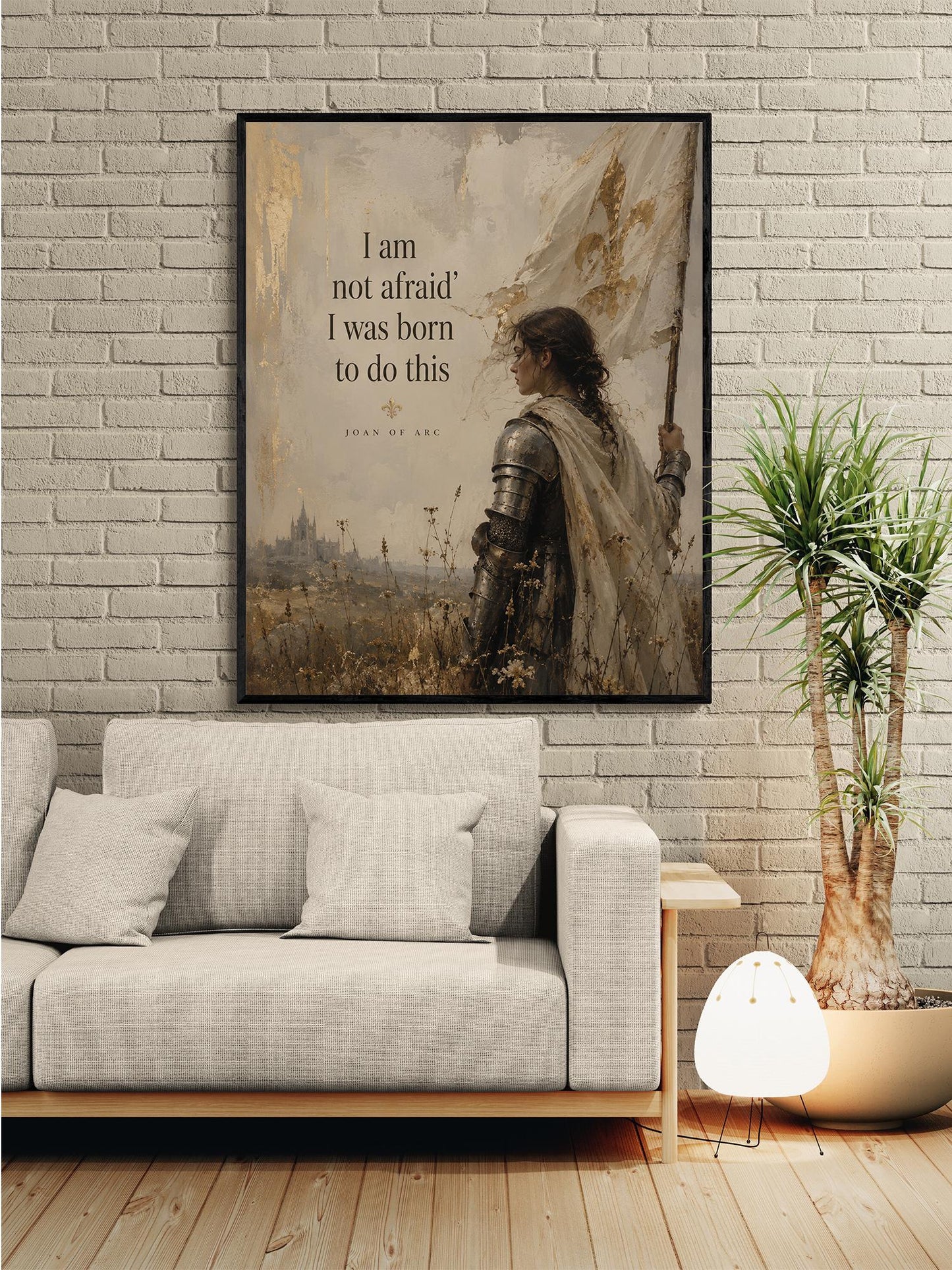Joan Of Arc Quote Wall Art Print | I Am Not Afraid | I Was Born To Do This | Home Decor | Inspirational | Medieval Warrior Strength Gift