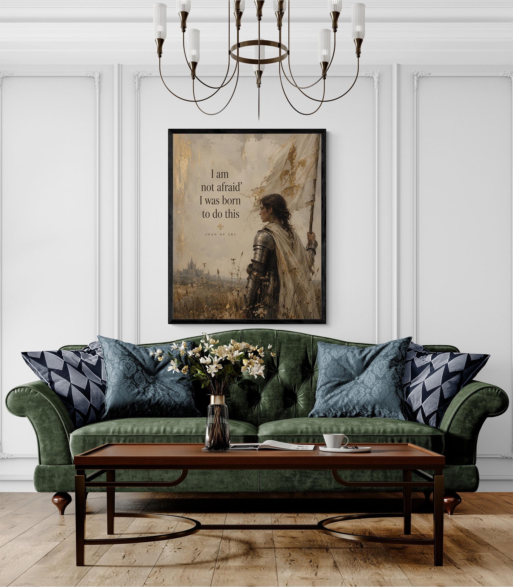 Joan Of Arc Quote Wall Art Print | I Am Not Afraid | I Was Born To Do This | Home Decor | Inspirational | Medieval Warrior Strength Gift