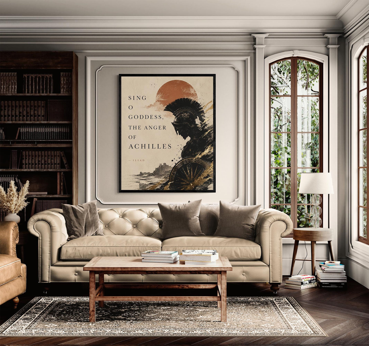 Iliad Achilles Wall Art Print | Sing O Goddess The Anger Of Achilles | Homer Poem | Ancient Greek Mythology | Literary Home Decor