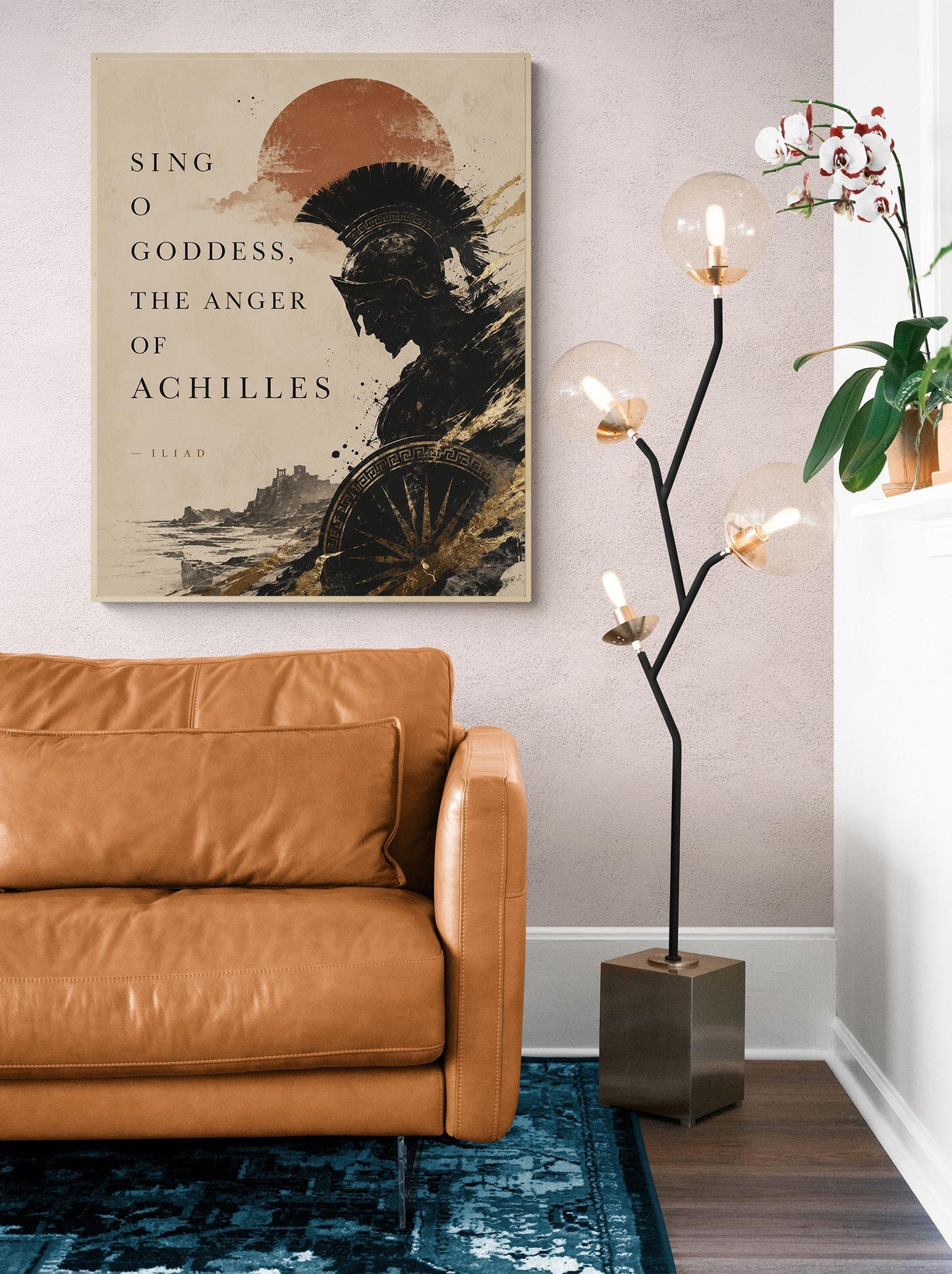 Iliad Achilles Wall Art Print | Sing O Goddess The Anger Of Achilles | Homer Poem | Ancient Greek Mythology | Literary Home Decor