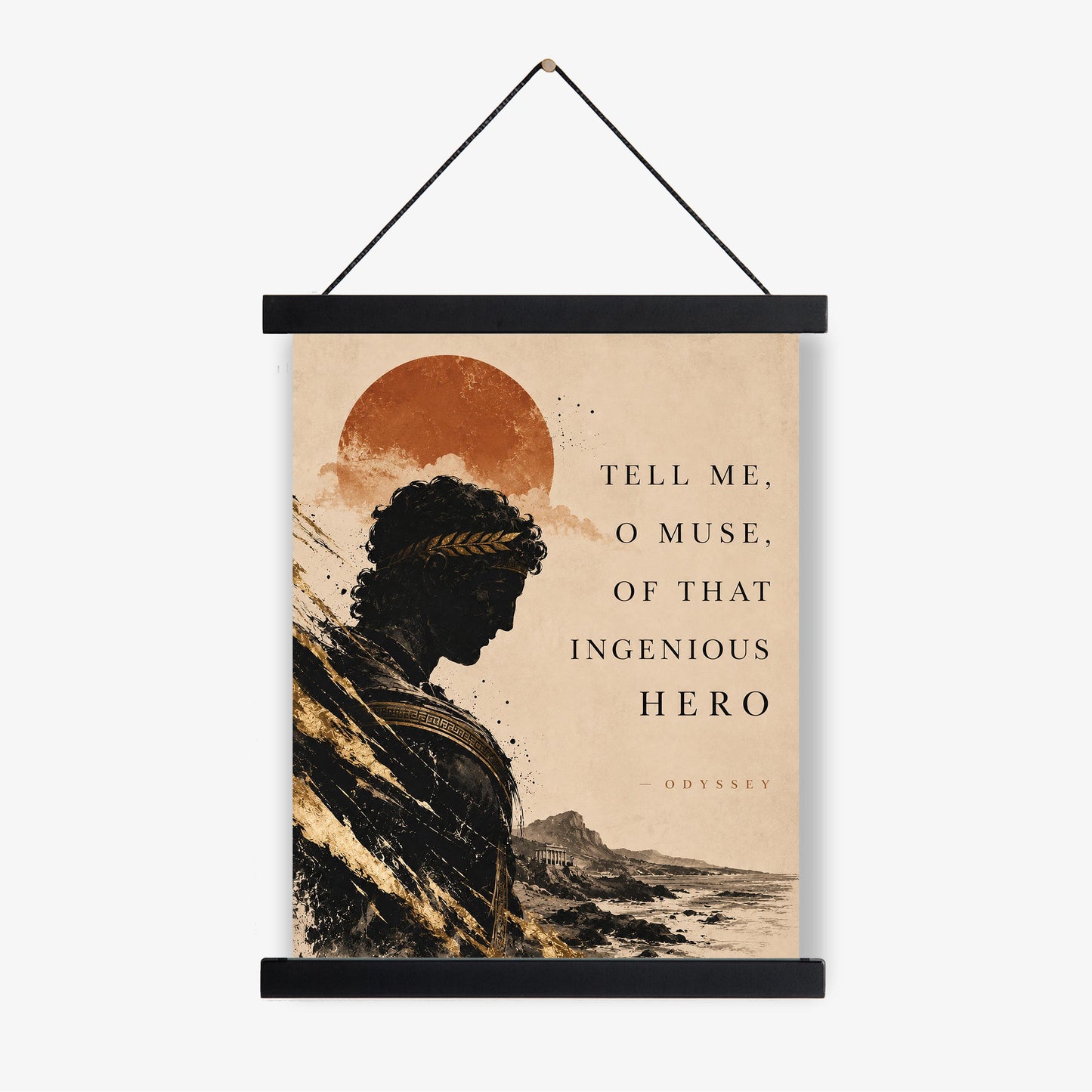 Odyssey Wall Art Print | Tell Me O Muse Odysseus | Homer Poem | Ancient Greek Mythology | Classical Literary Home Decor