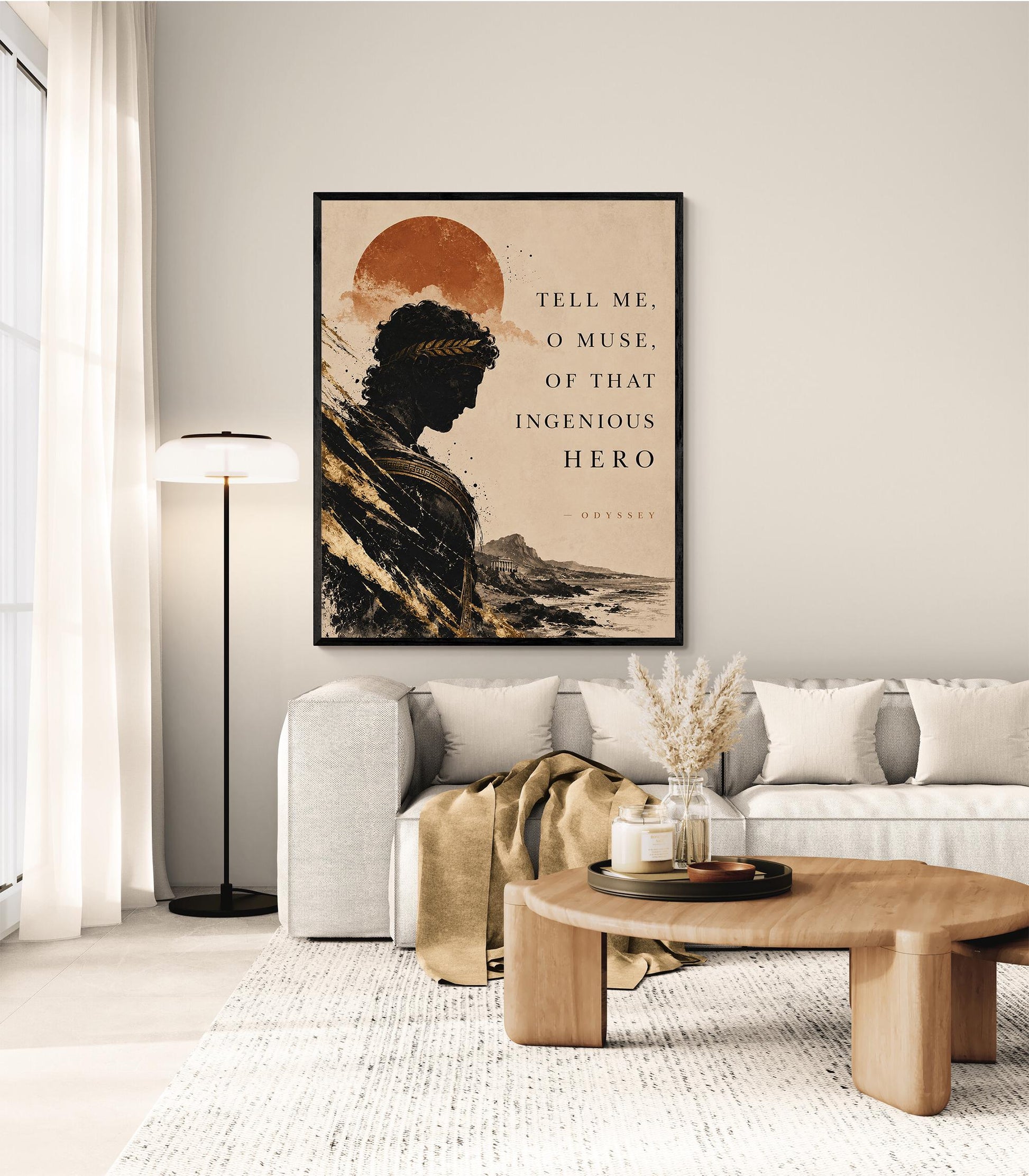 Odyssey Wall Art Print | Tell Me O Muse Odysseus | Homer Poem | Ancient Greek Mythology | Classical Literary Home Decor