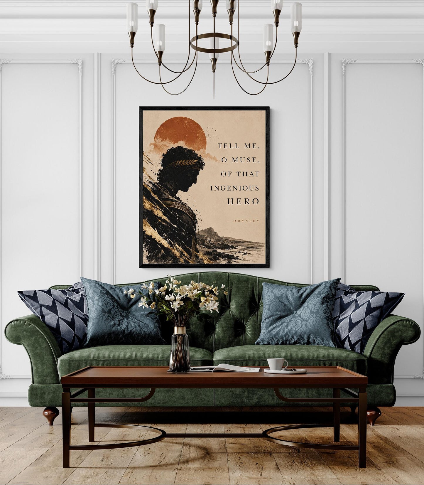 Odyssey Wall Art Print | Tell Me O Muse Odysseus | Homer Poem | Ancient Greek Mythology | Classical Literary Home Decor