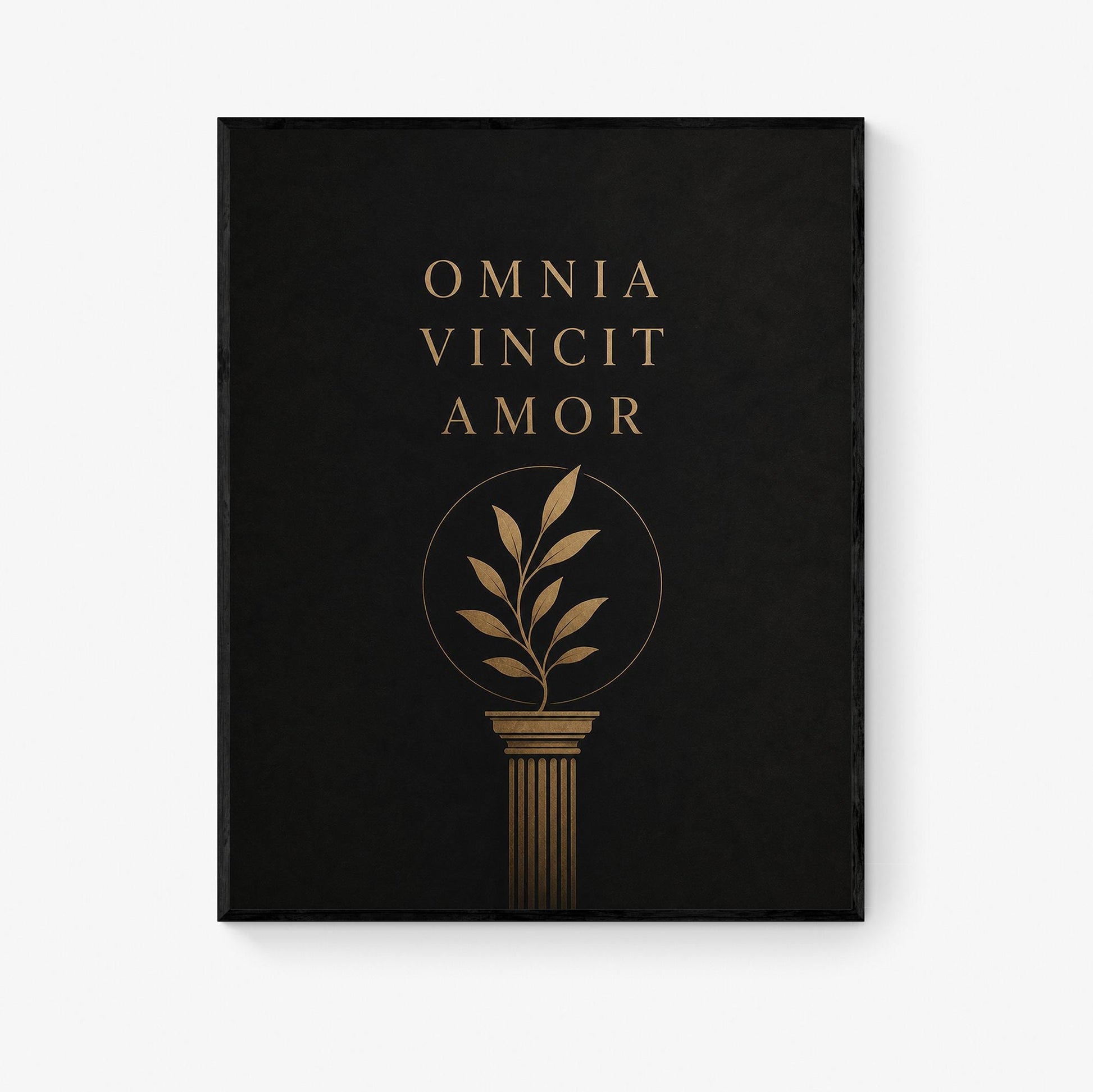 Omnia Vincit Amor Wall Art Print, Latin Quote Decor, Classical Typography, Love Conquers All, Minimalist Literary Home Decor