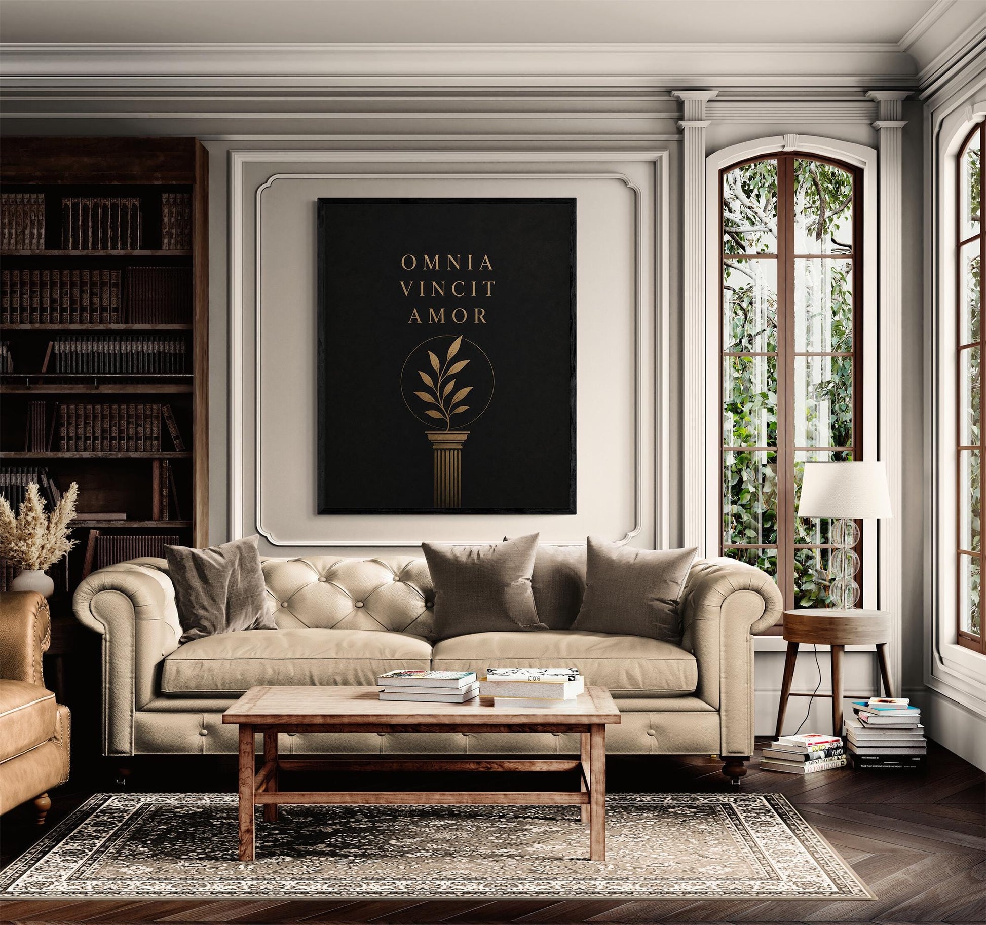 Omnia Vincit Amor Wall Art Print, Latin Quote Decor, Classical Typography, Love Conquers All, Minimalist Literary Home Decor