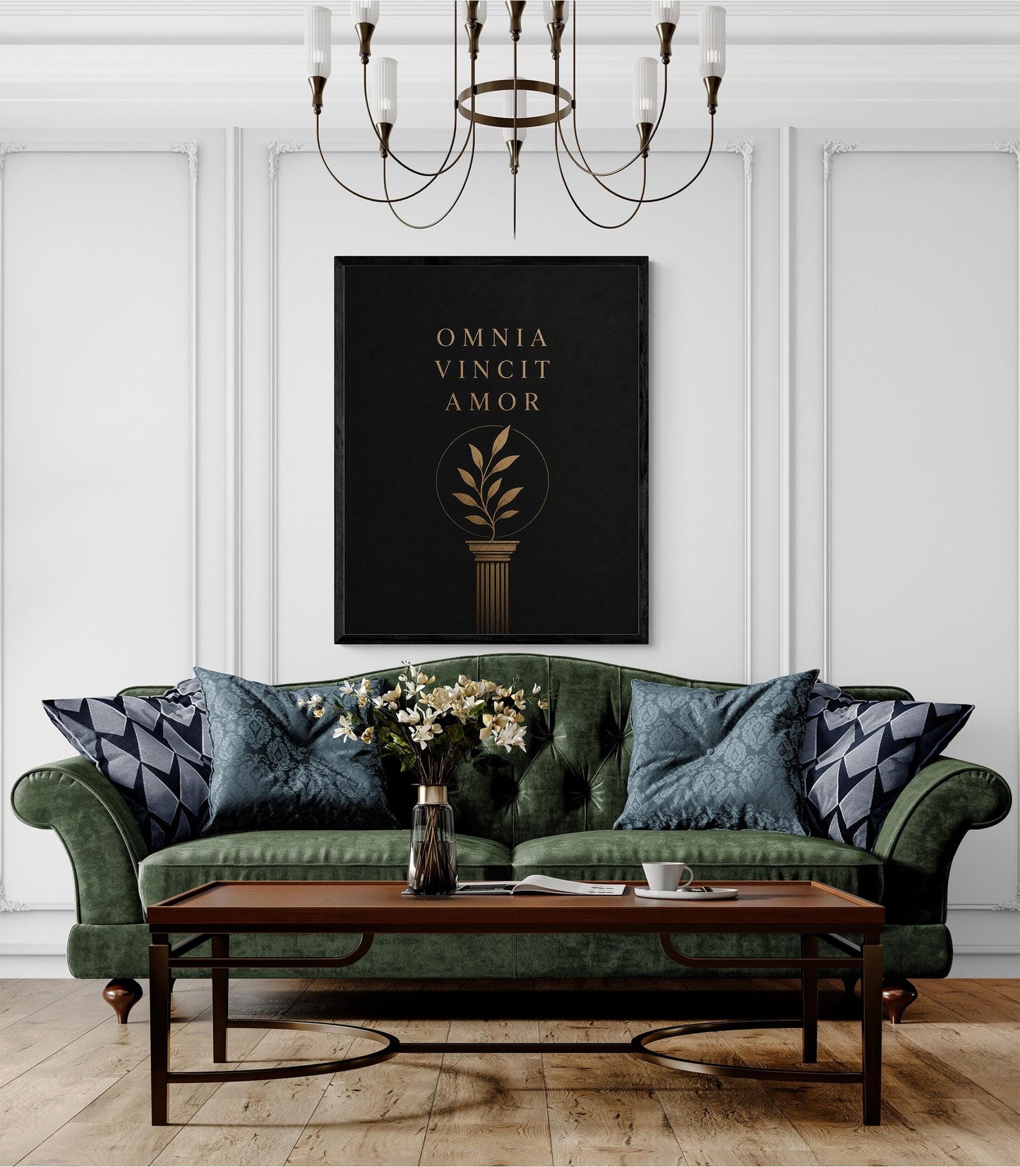 Omnia Vincit Amor Wall Art Print, Latin Quote Decor, Classical Typography, Love Conquers All, Minimalist Literary Home Decor