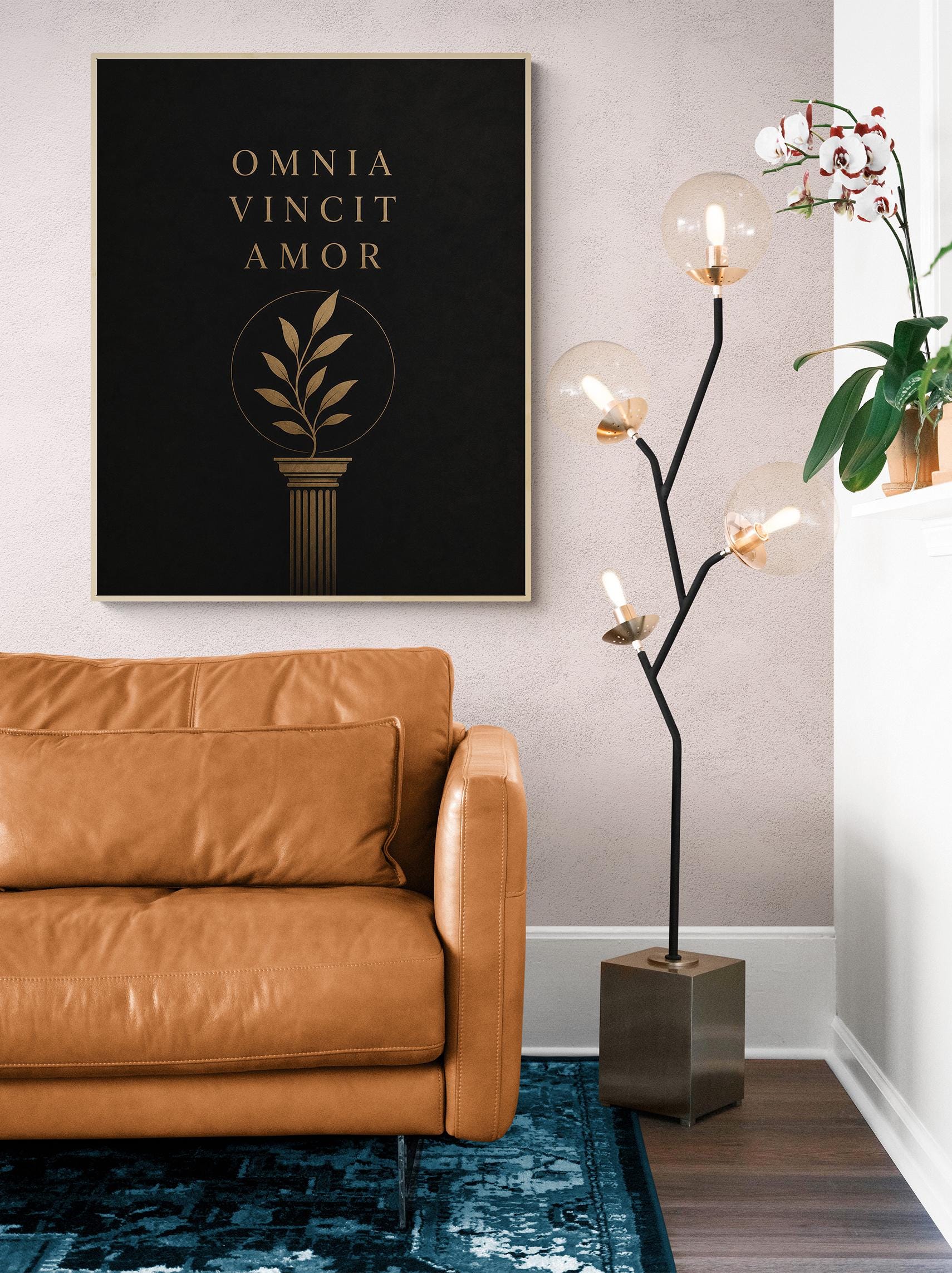 Omnia Vincit Amor Wall Art Print, Latin Quote Decor, Classical Typography, Love Conquers All, Minimalist Literary Home Decor