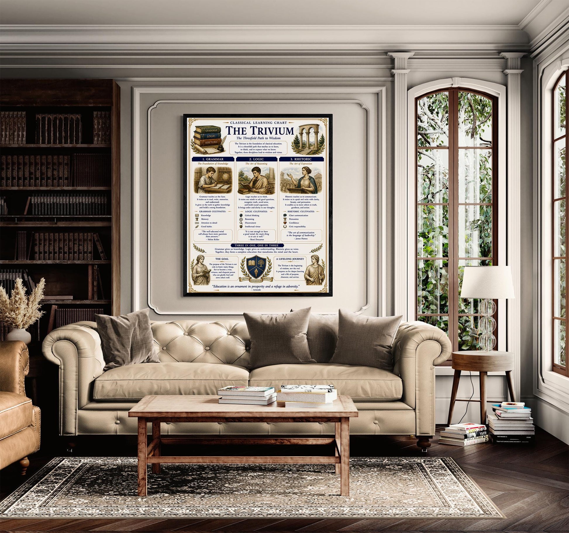 Trivium Chart Wall Art Print, Classical Learning Poster, Grammar and Rhetoric Language Reference, Homeschool, Study Room Decor
