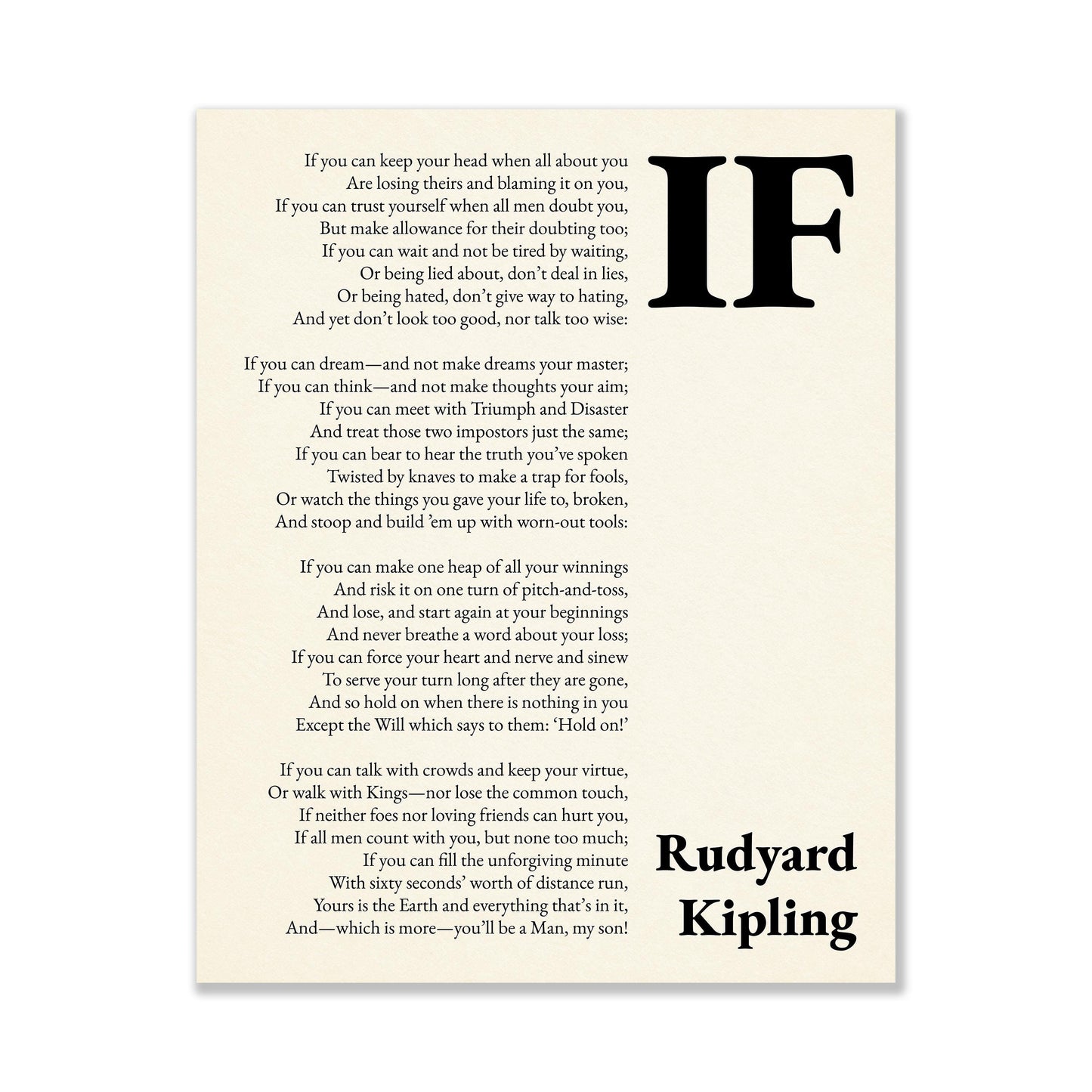 If by Rudyard Kipling Poem Quote Wall Art Print | Poetry | Landscape | Children's Room | Nursery | Vintage Home Decor | Literary Gift