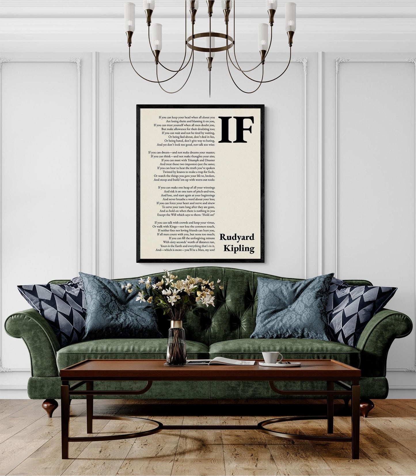 If by Rudyard Kipling Poem Quote Wall Art Print | Poetry | Landscape | Children's Room | Nursery | Vintage Home Decor | Literary Gift