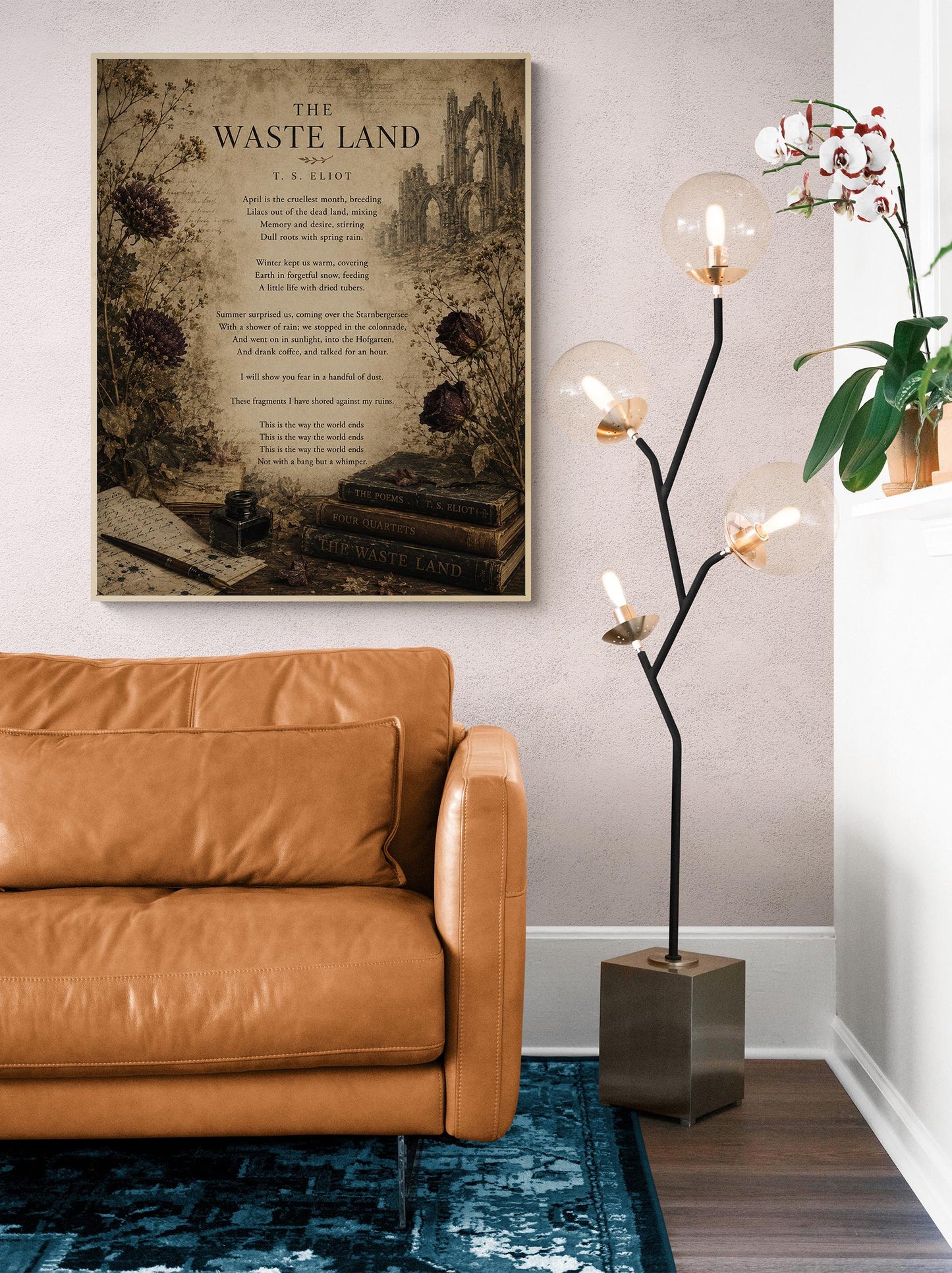 Waste Land Wall Art Print | TS Eliot Poetry Quote | This Is the Way The World Ends | Living Room | Vintage Home Decor | Literary Poster
