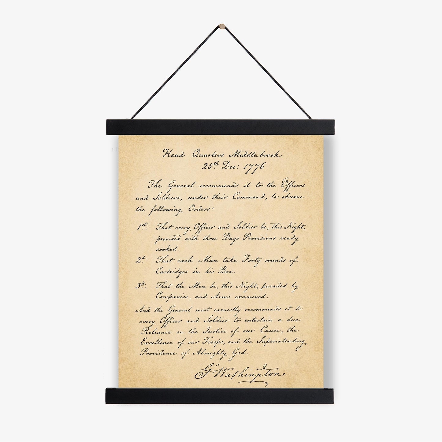 George Washington's Crossing Orders Wall Art Print | Delaware River | American Revolution | Manuscript | Historical Patriotic Home Decor
