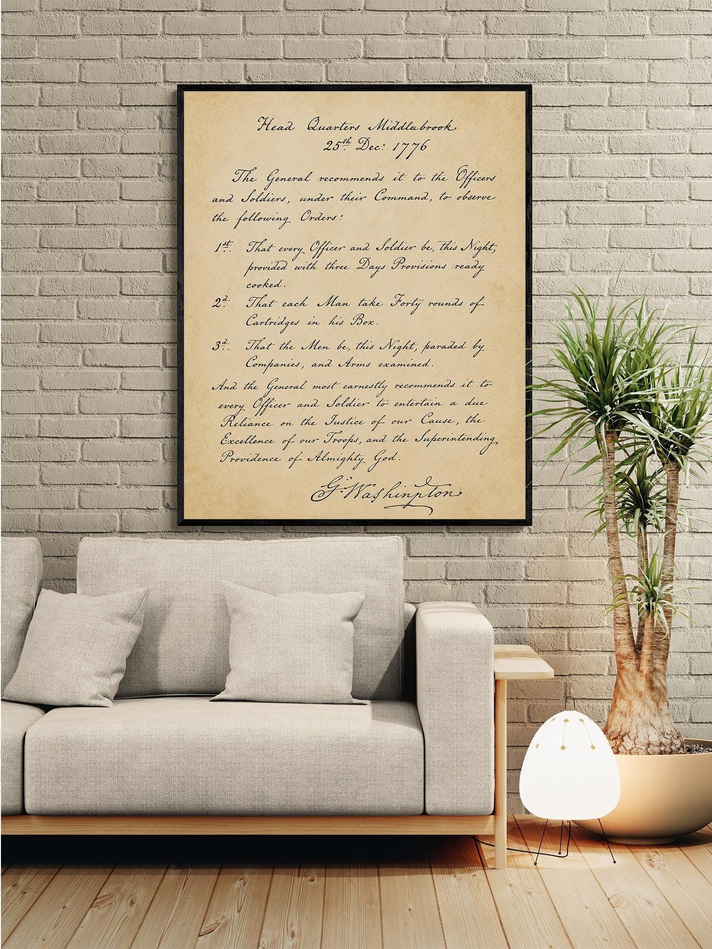 George Washington's Crossing Orders Wall Art Print | Delaware River | American Revolution | Manuscript | Historical Patriotic Home Decor