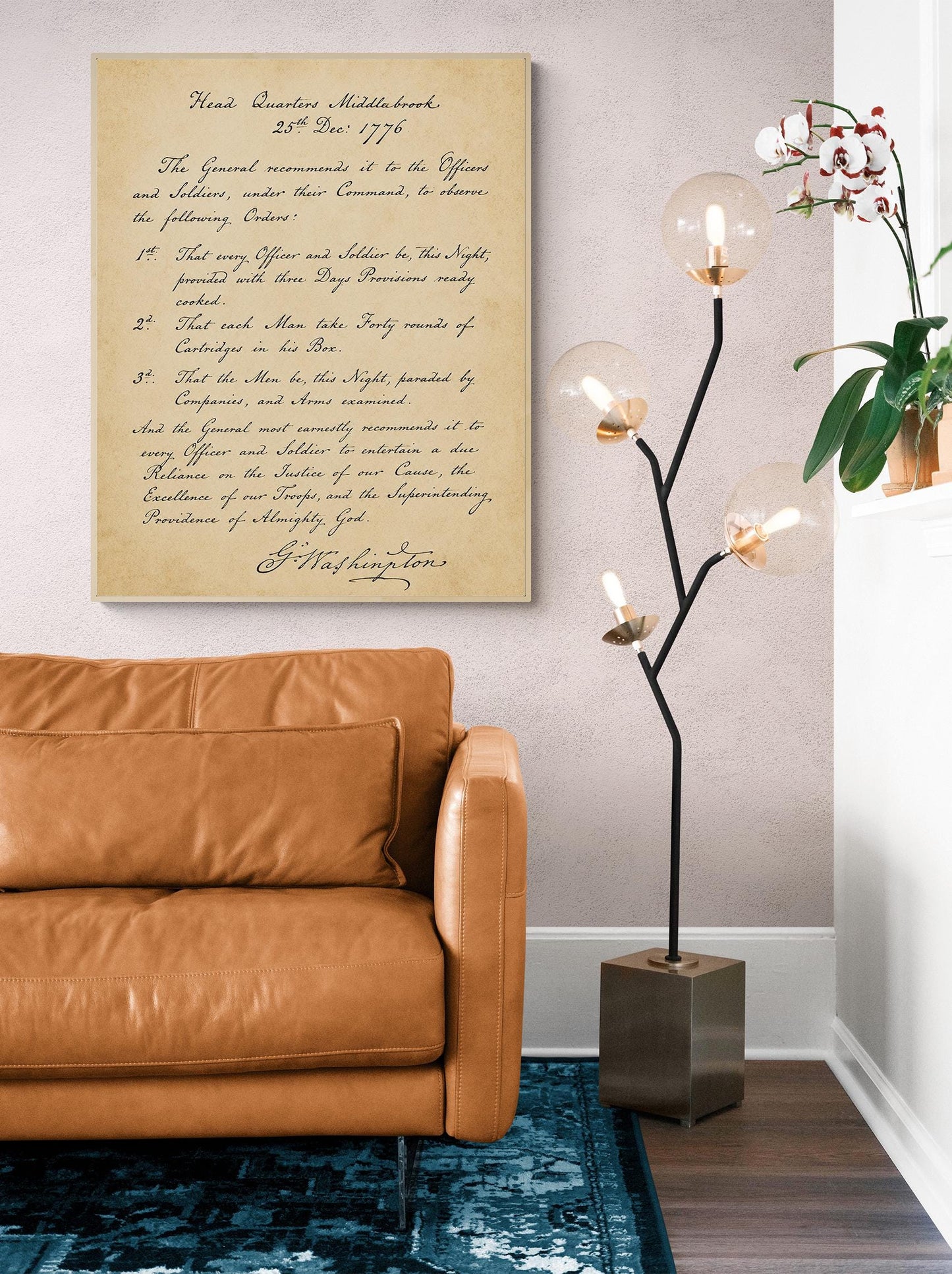 George Washington's Crossing Orders Wall Art Print | Delaware River | American Revolution | Manuscript | Historical Patriotic Home Decor