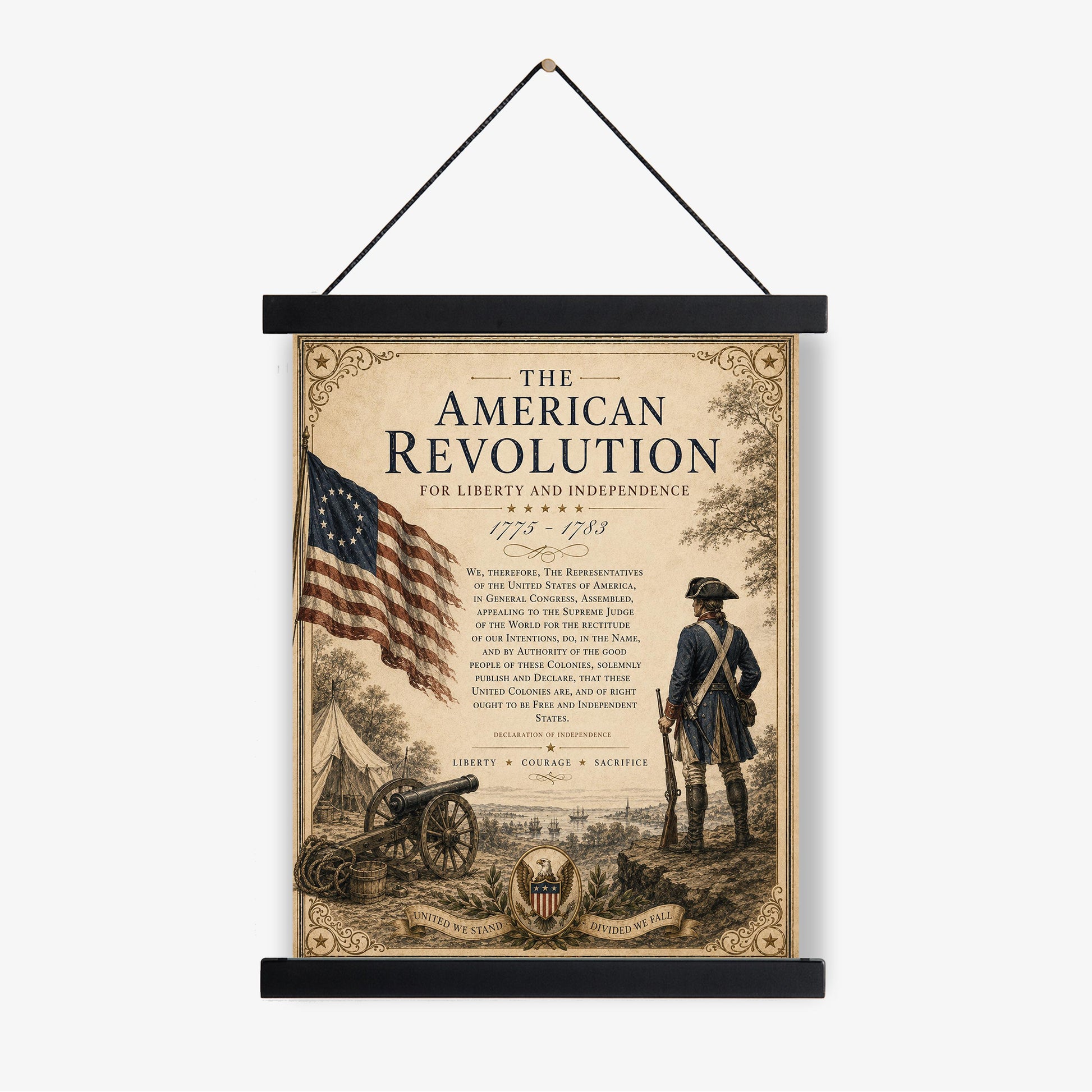 American Revolution Wall Art Print | Declaration of Independence | Historical Americana | Patriotic Home Decor