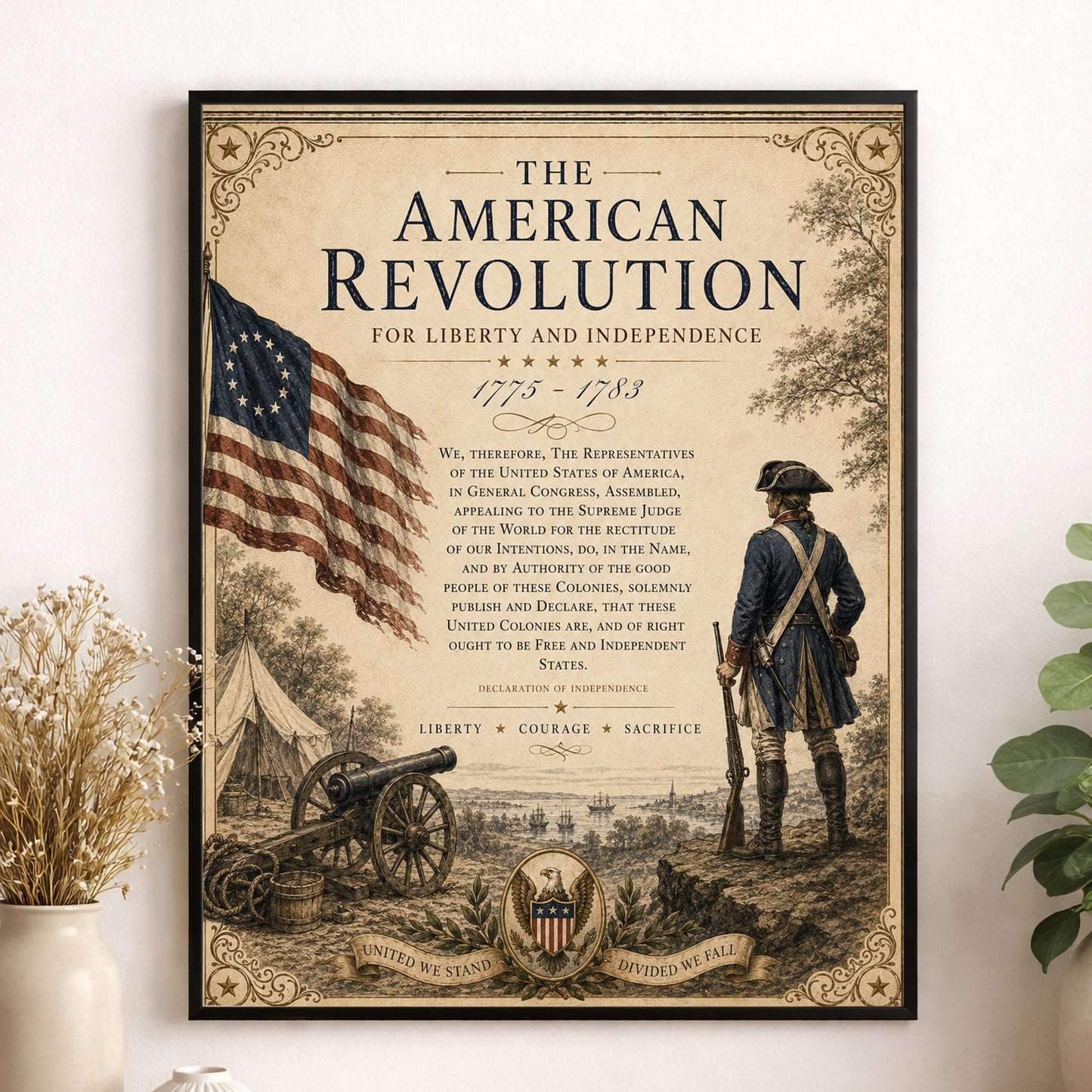 American Revolution Wall Art Print | Declaration of Independence | Historical Americana | Patriotic Home Decor