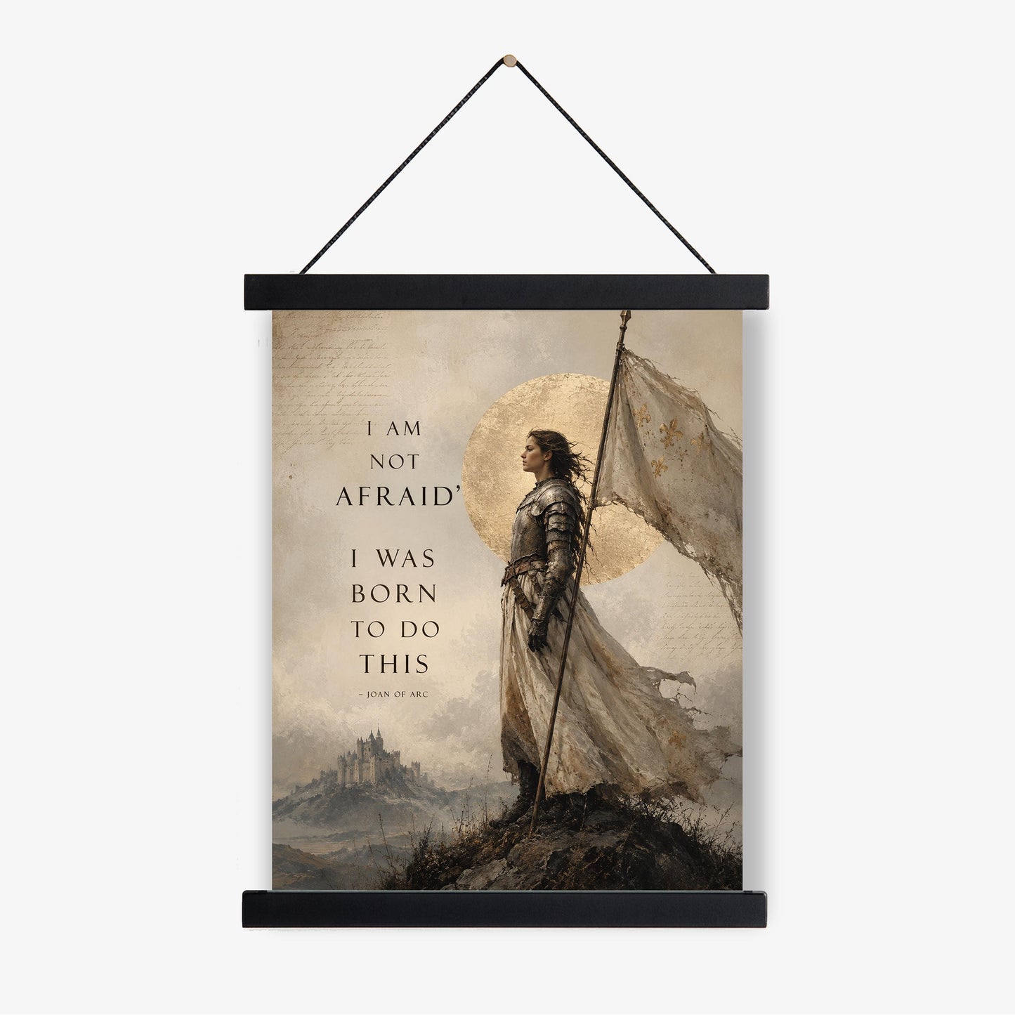 Joan Of Arc Quote Wall Art Print | I Am Not Afraid | I Was Born To Do This | Home Decor | Inspirational | Medieval Warrior Poster